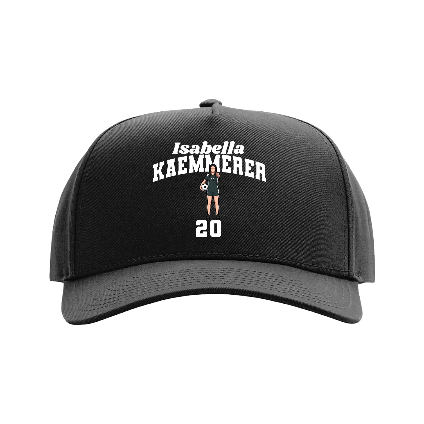 Full Fabric Five-Panel Champ Cap — Signature Arch in Black