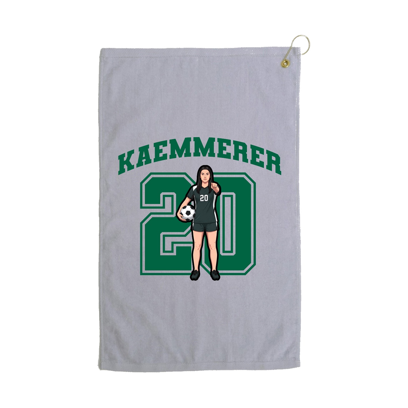 Golf Towel — Number in Grey