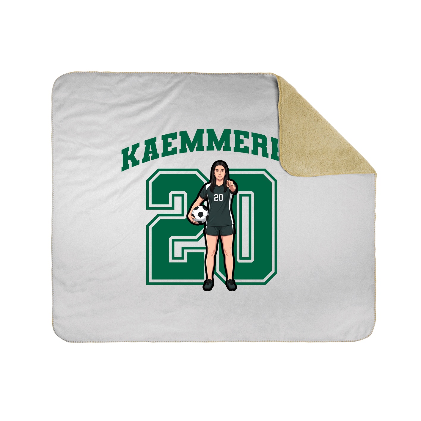 Throw Blanket — Number in White