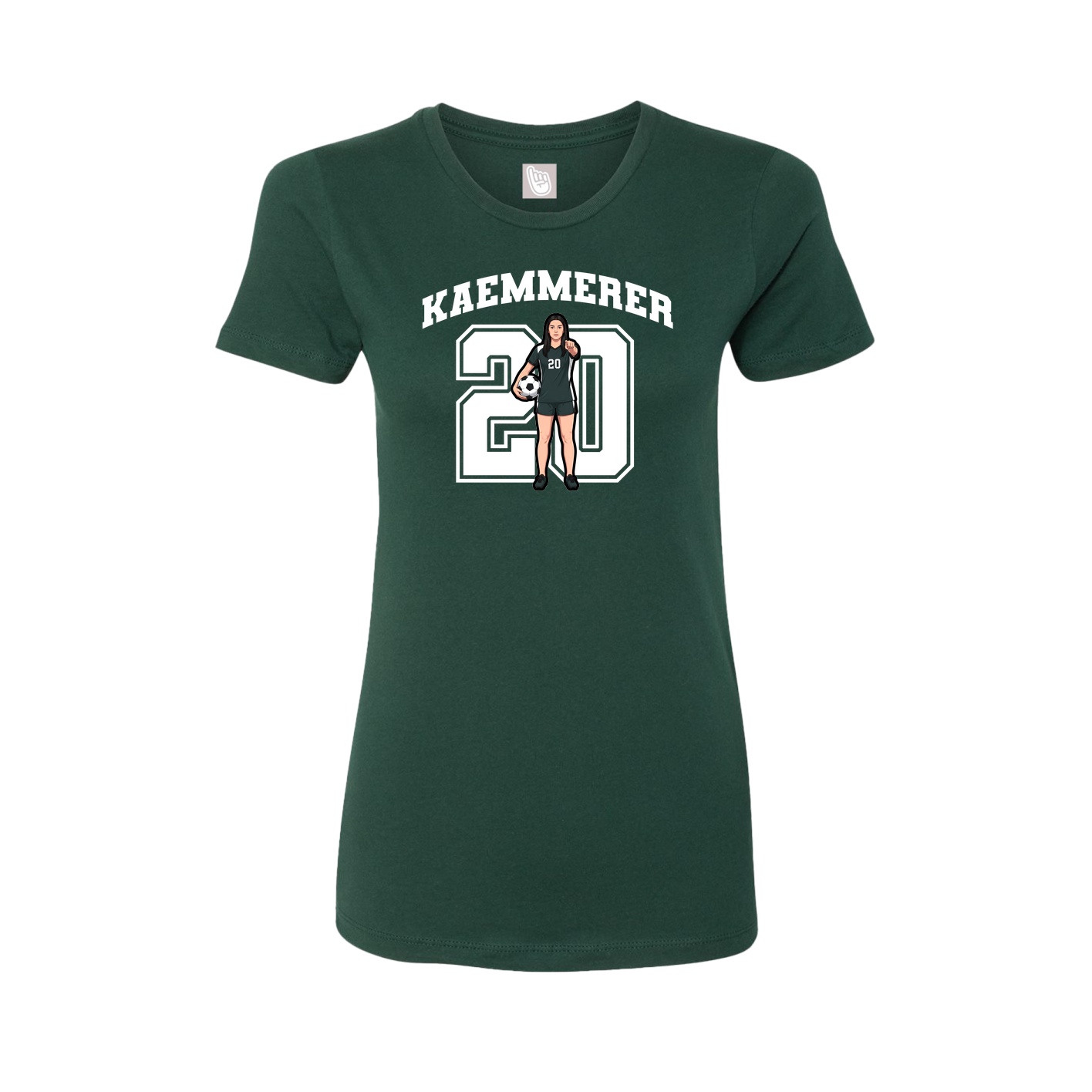 Fitted Women's Tee — Number in Green