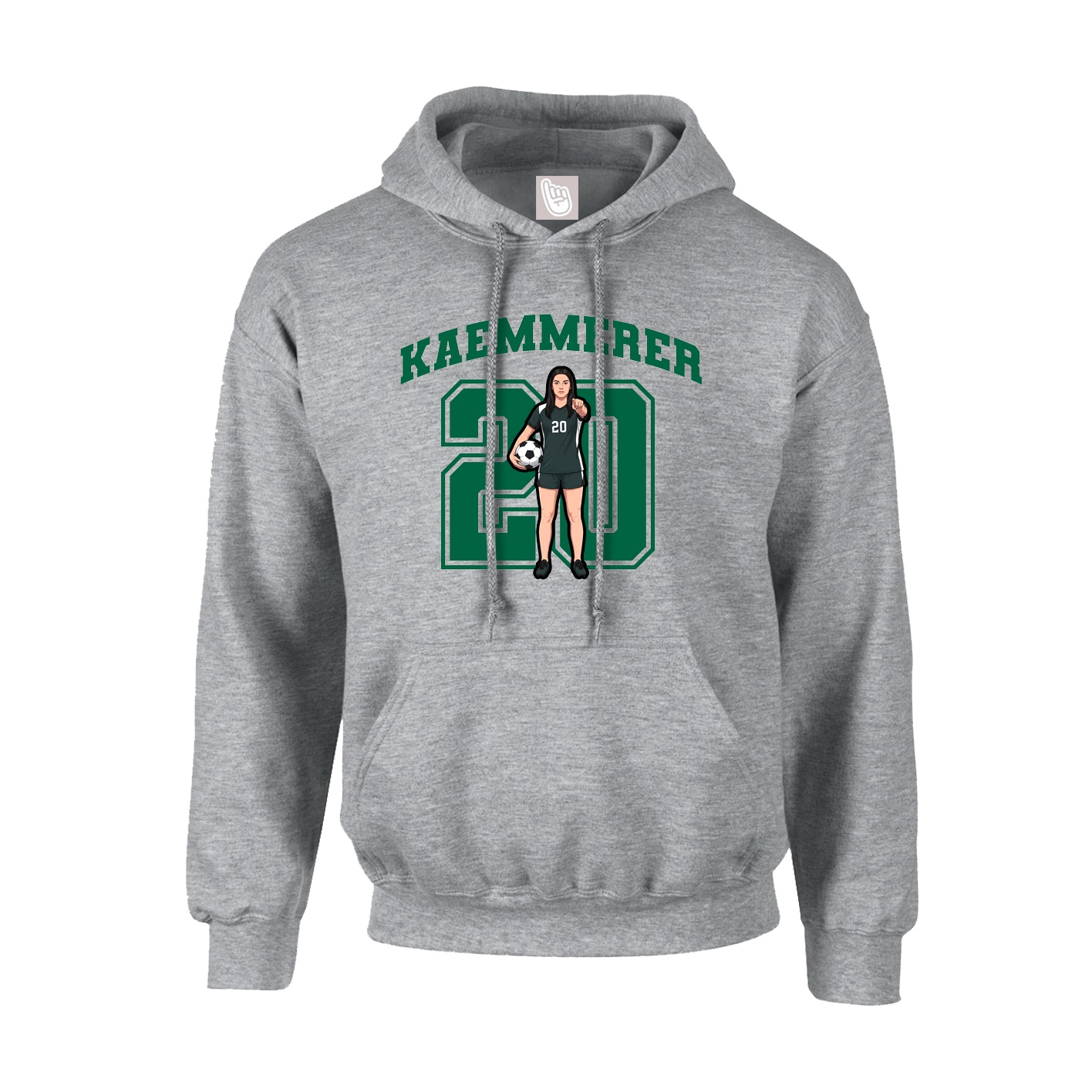 Youth Hoodie — Number in Grey
