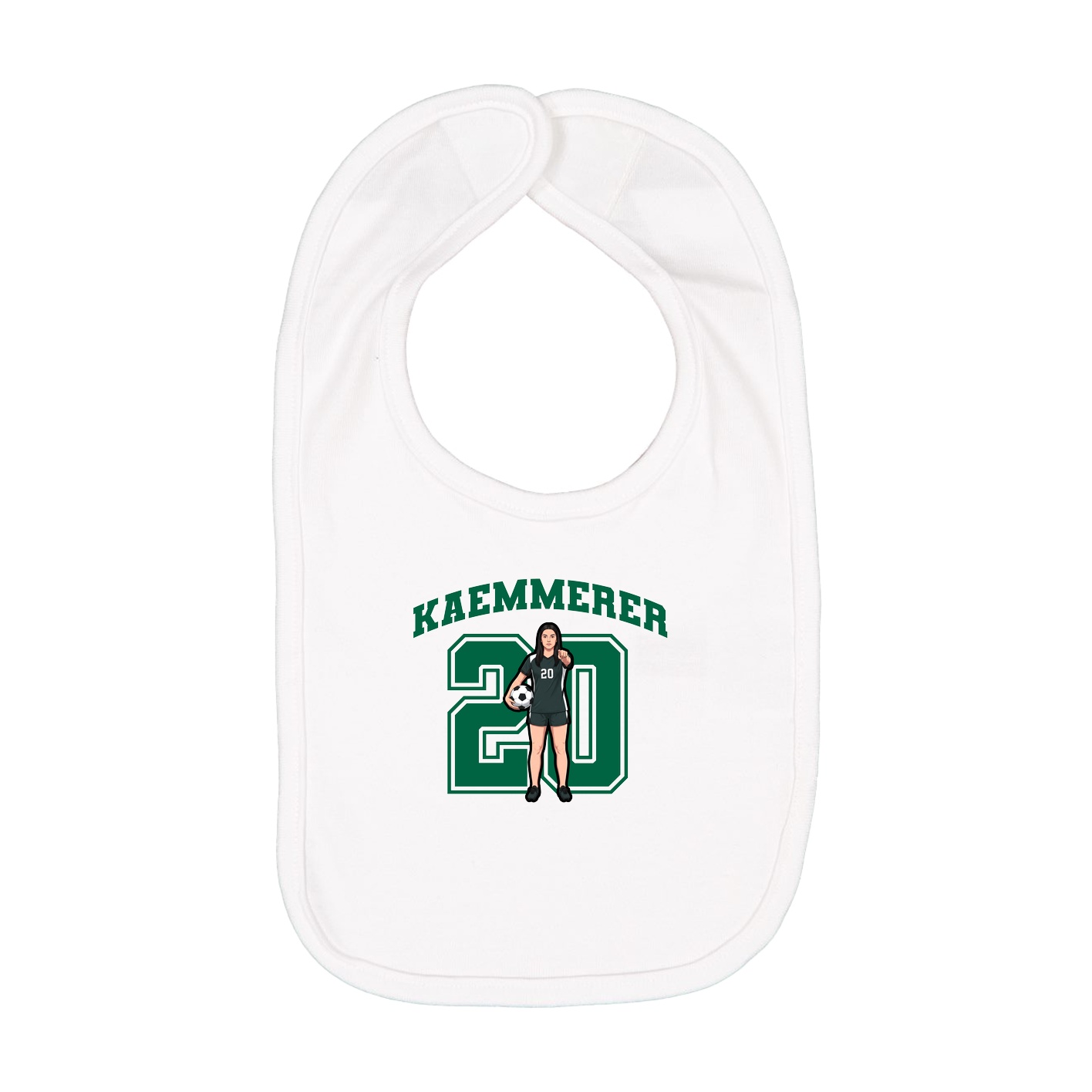 Infant Bib — Number in White