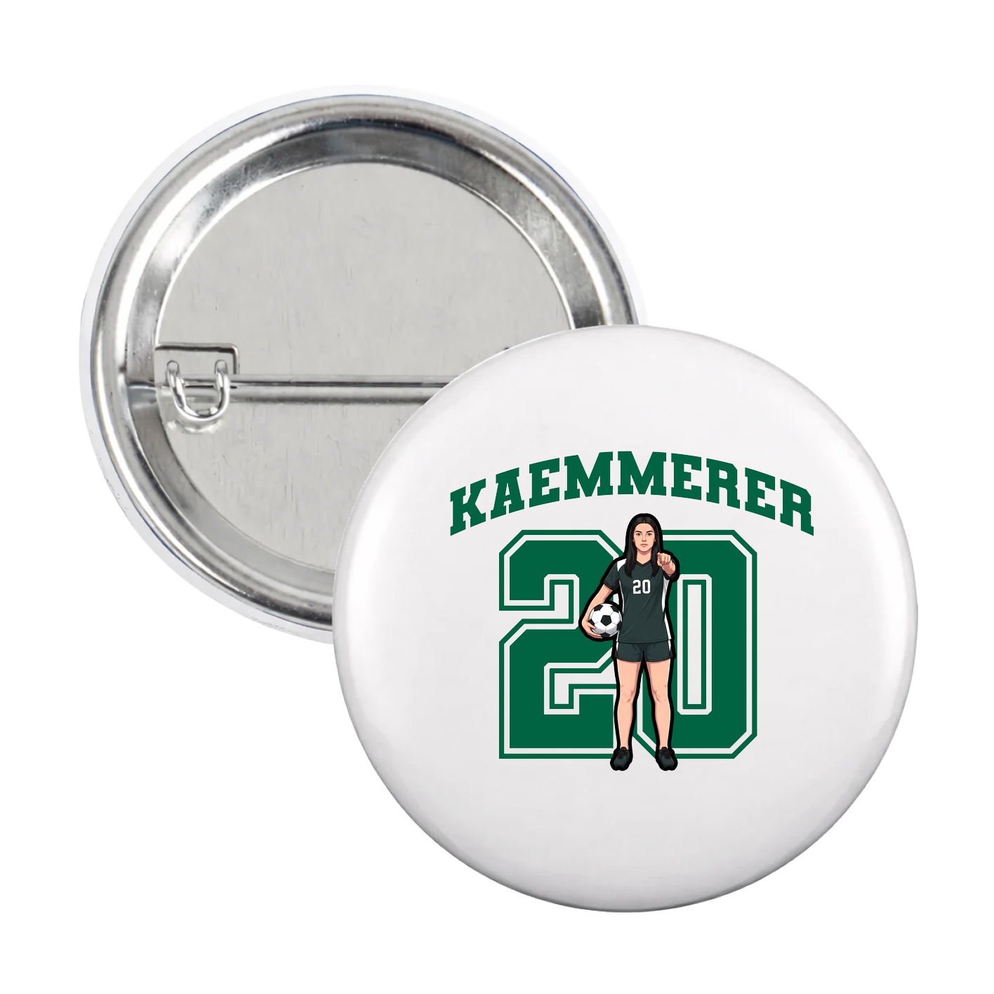 Game Day Button — Number in White