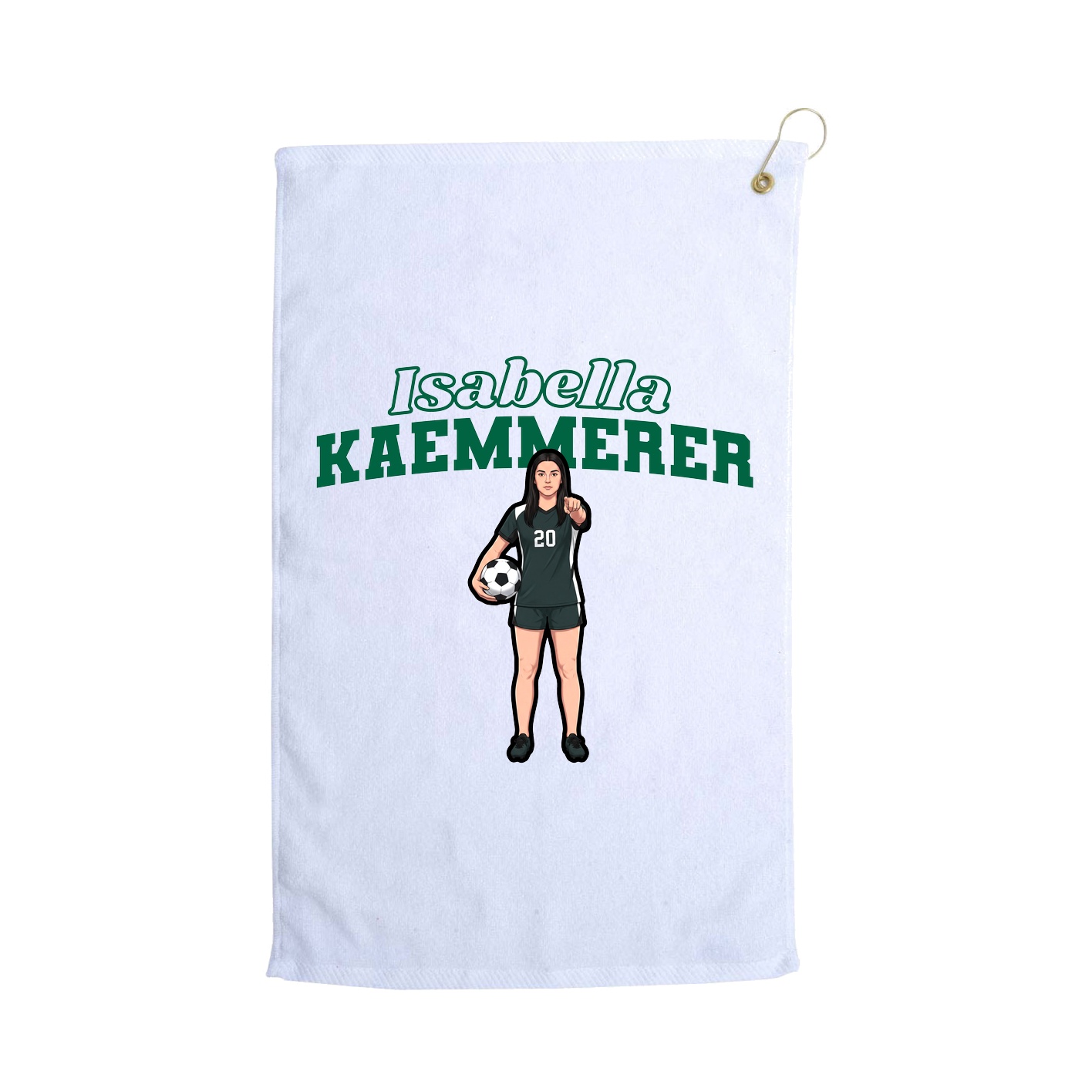 Golf Towel — Name Arch in White