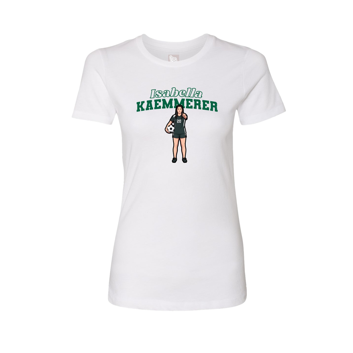 Fitted Women's Tee — Name Arch in White