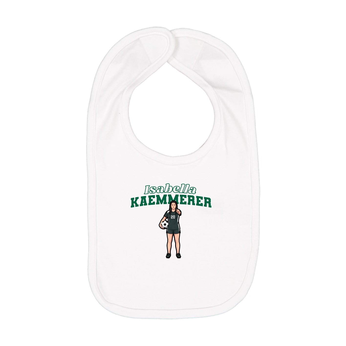 Infant Bib — Name Arch in White