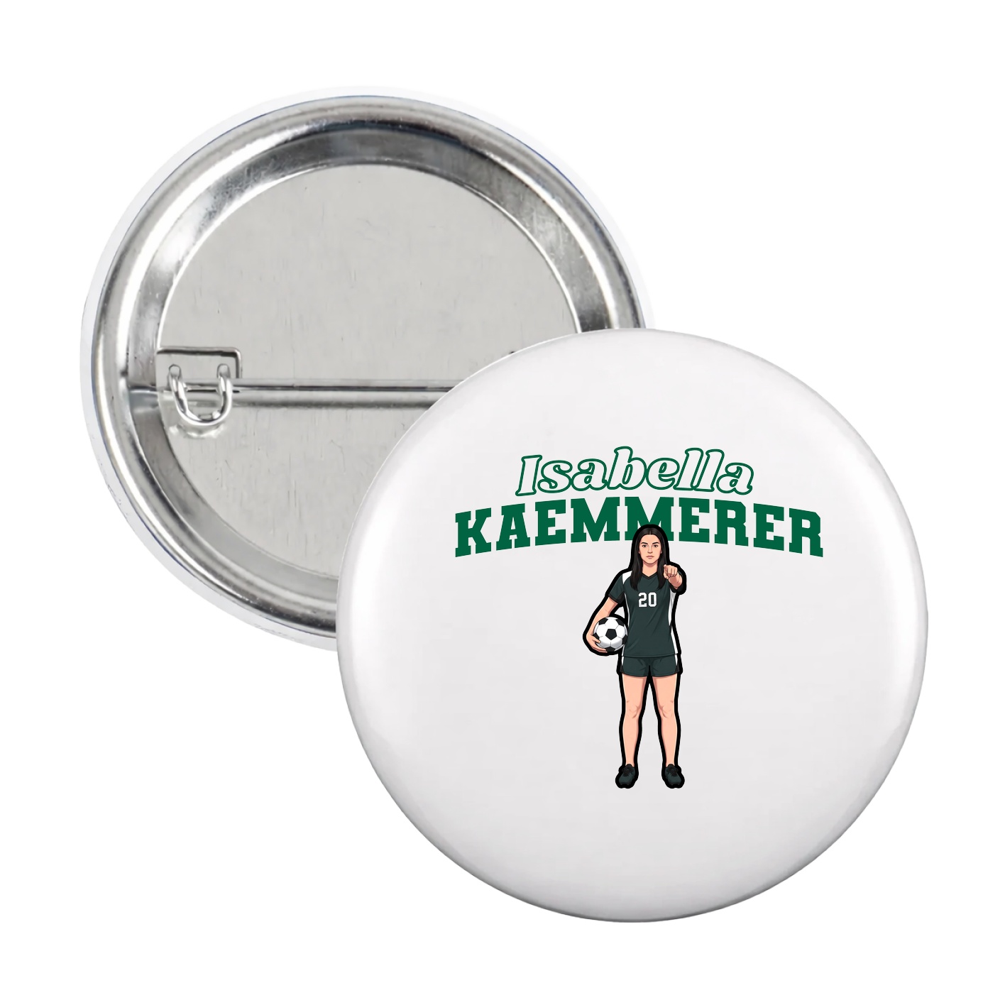 Game Day Button — Name Arch in White