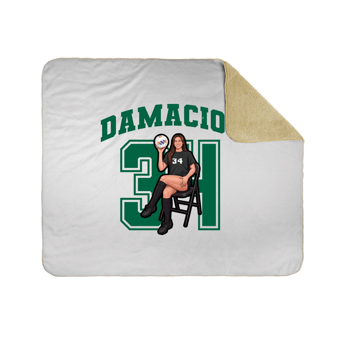 Throw Blanket — Number in White