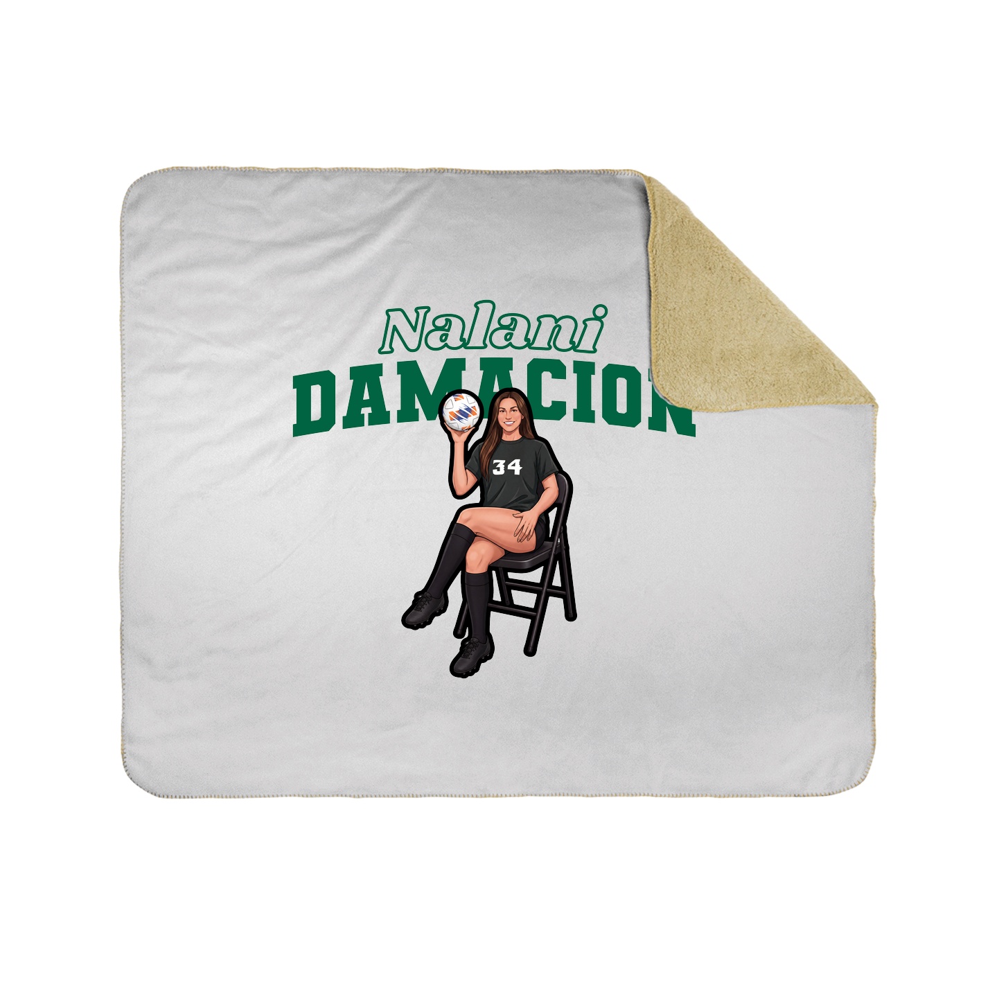 Throw Blanket — Name Arch in White