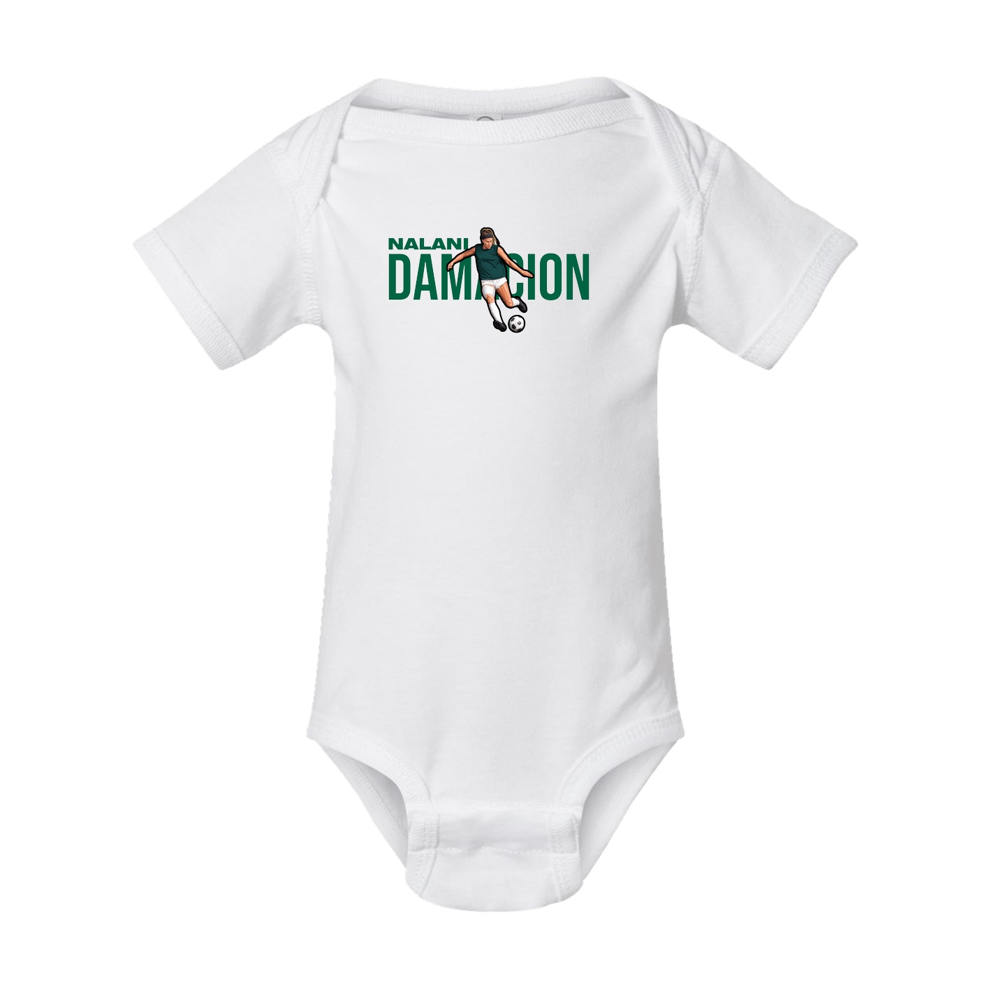 Baby Onesie — Player Name in White