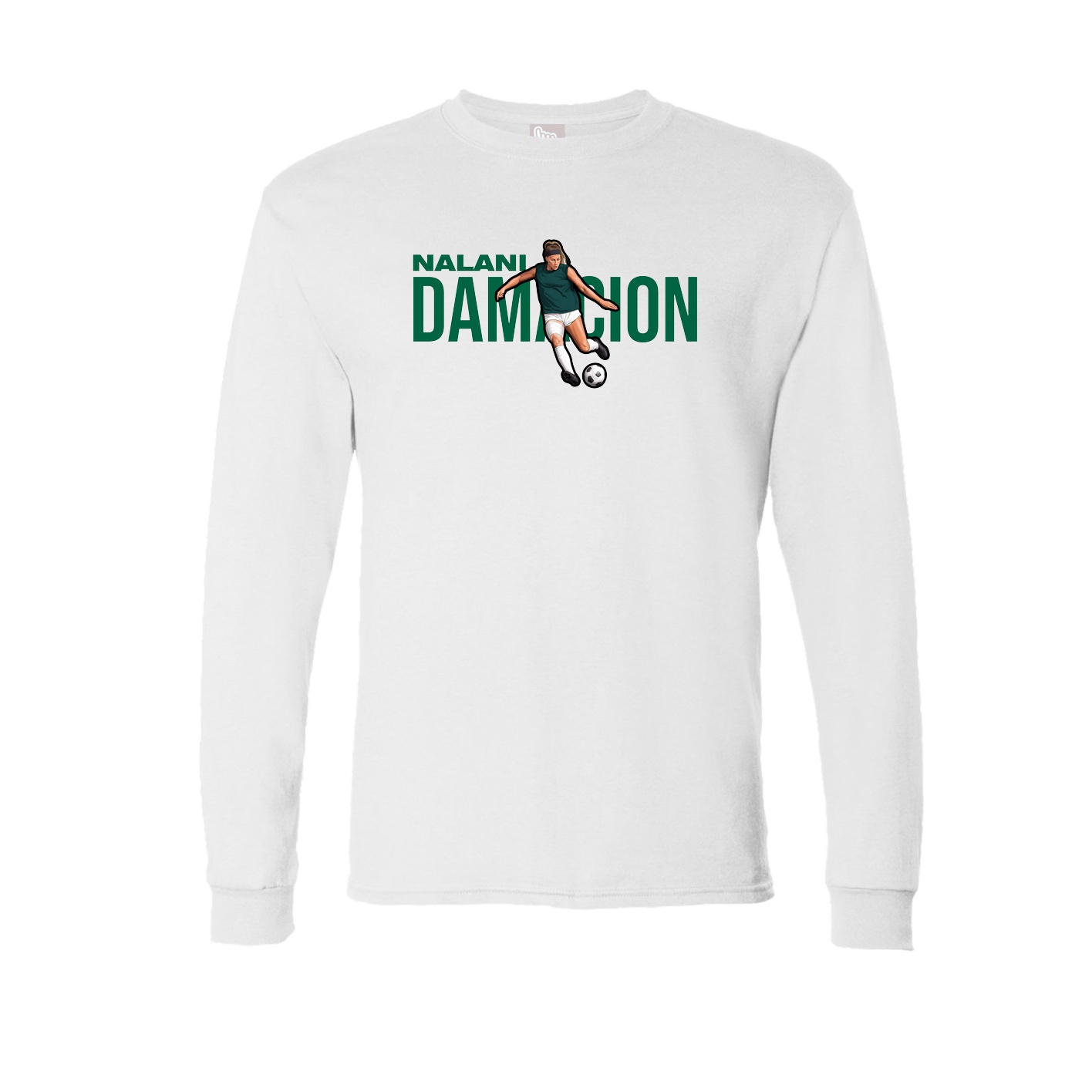 Long Sleeve Tee — Player Name in White