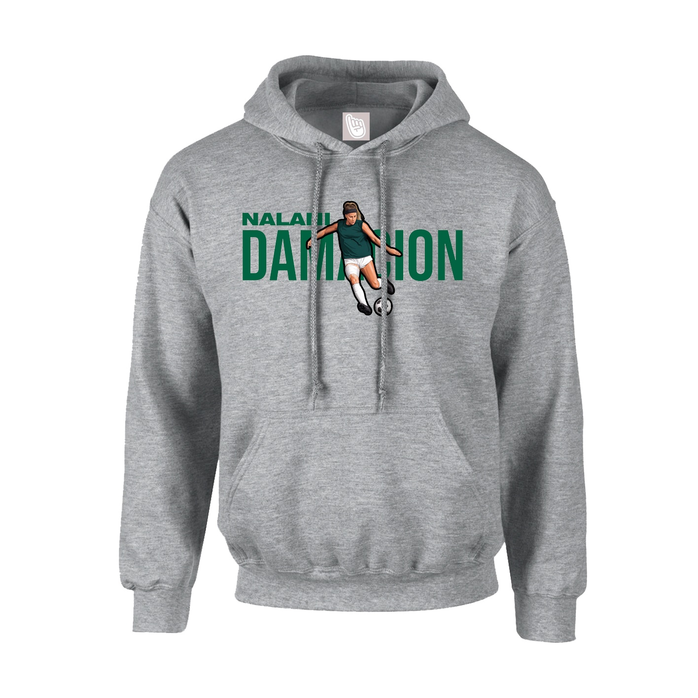 Youth Hoodie — Player Name in Grey