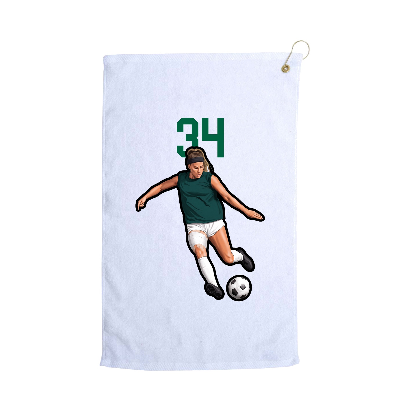 Golf Towel — Number Top in White
