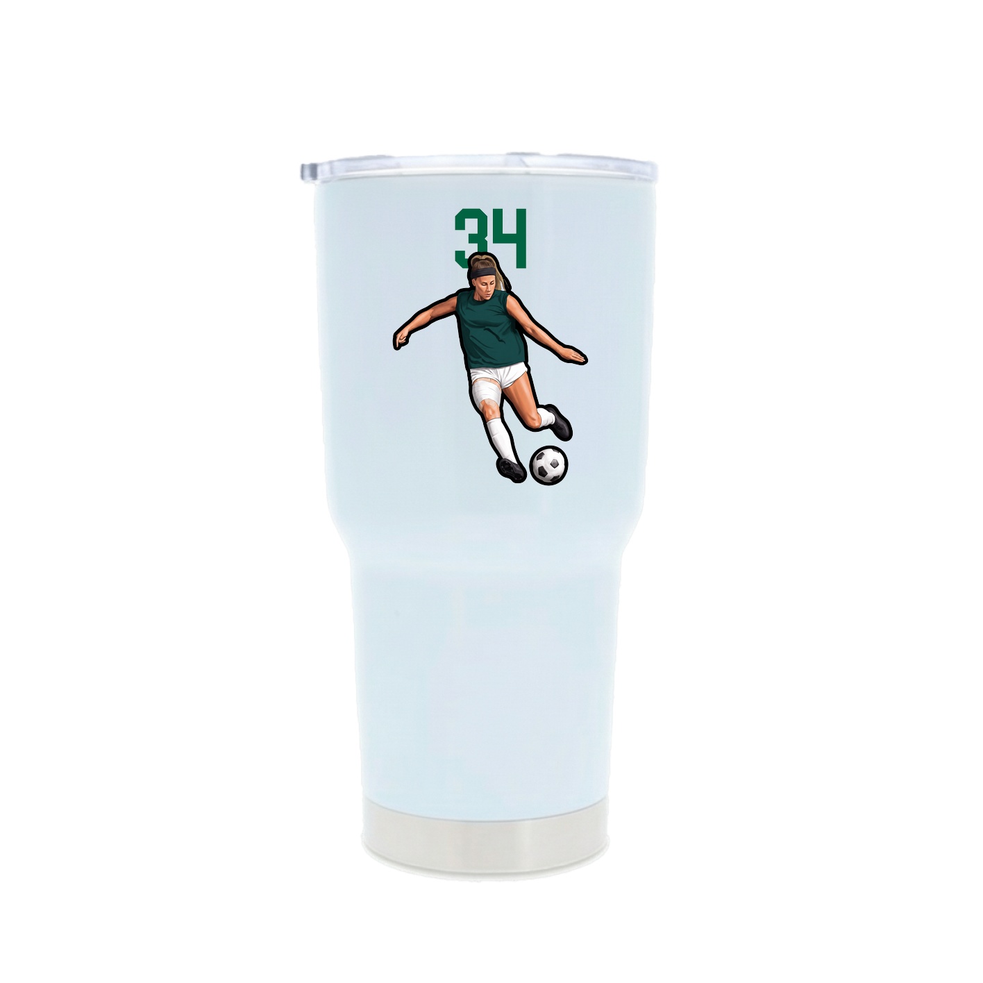 30oz Stainless Steel Tumbler — Number Top in White