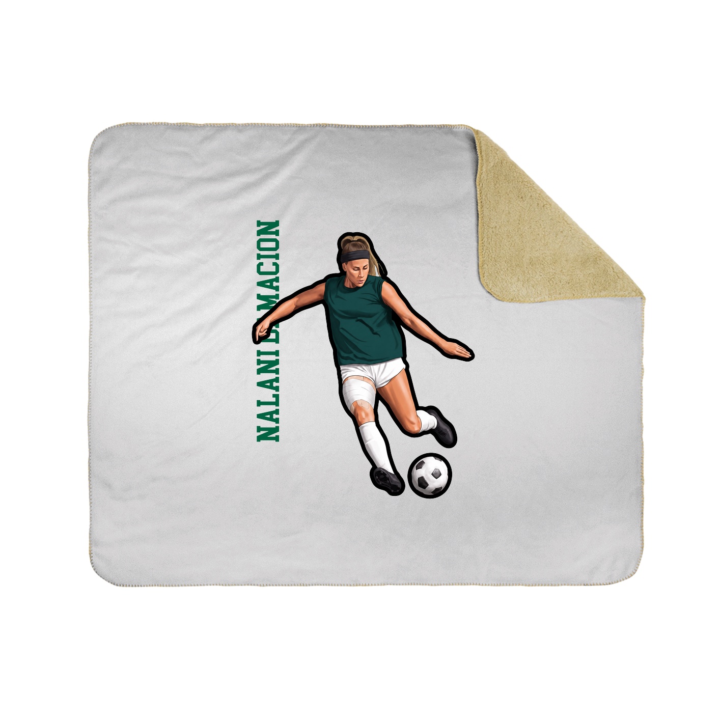 Throw Blanket — Name Vertical in White
