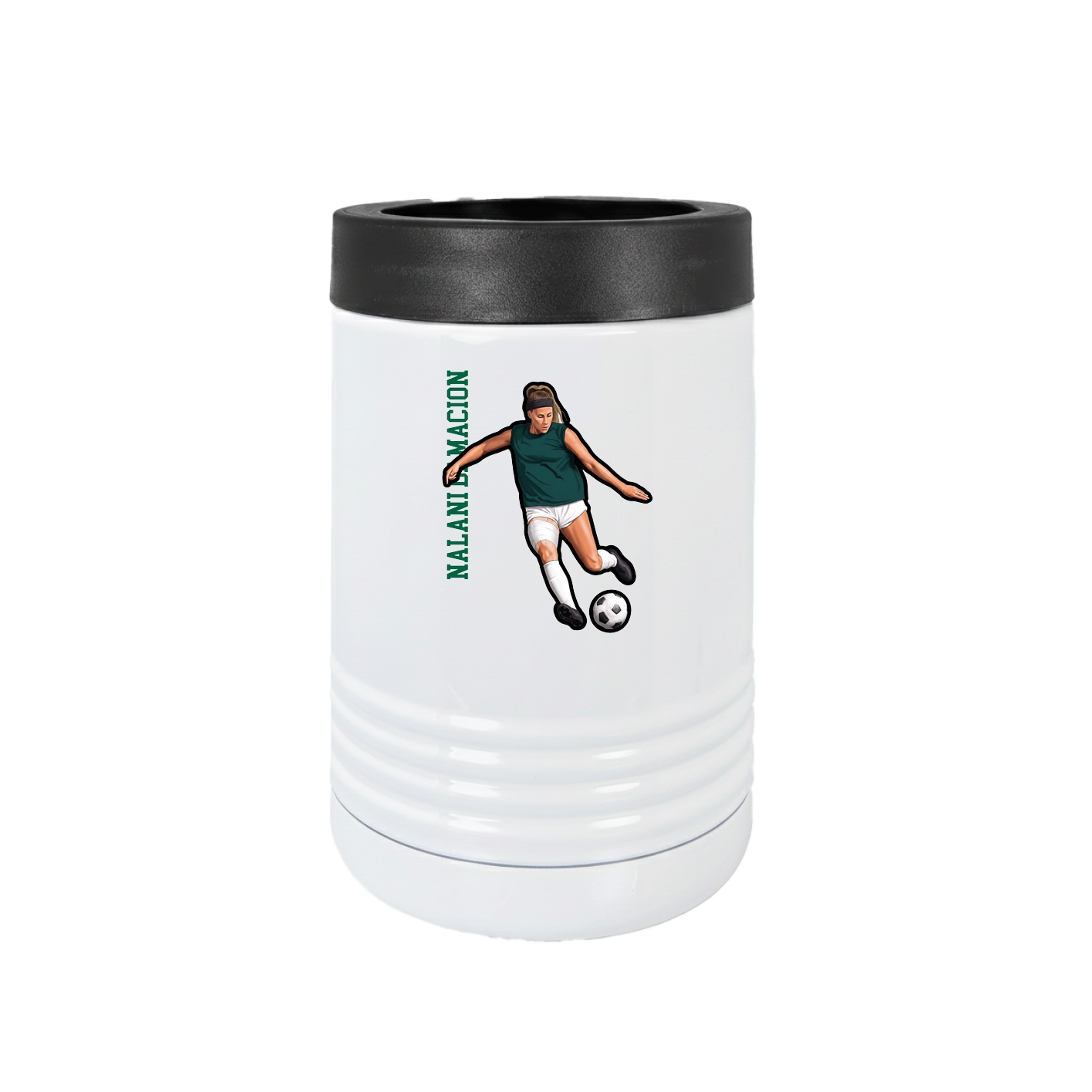Beverage Holder — Name Vertical in White