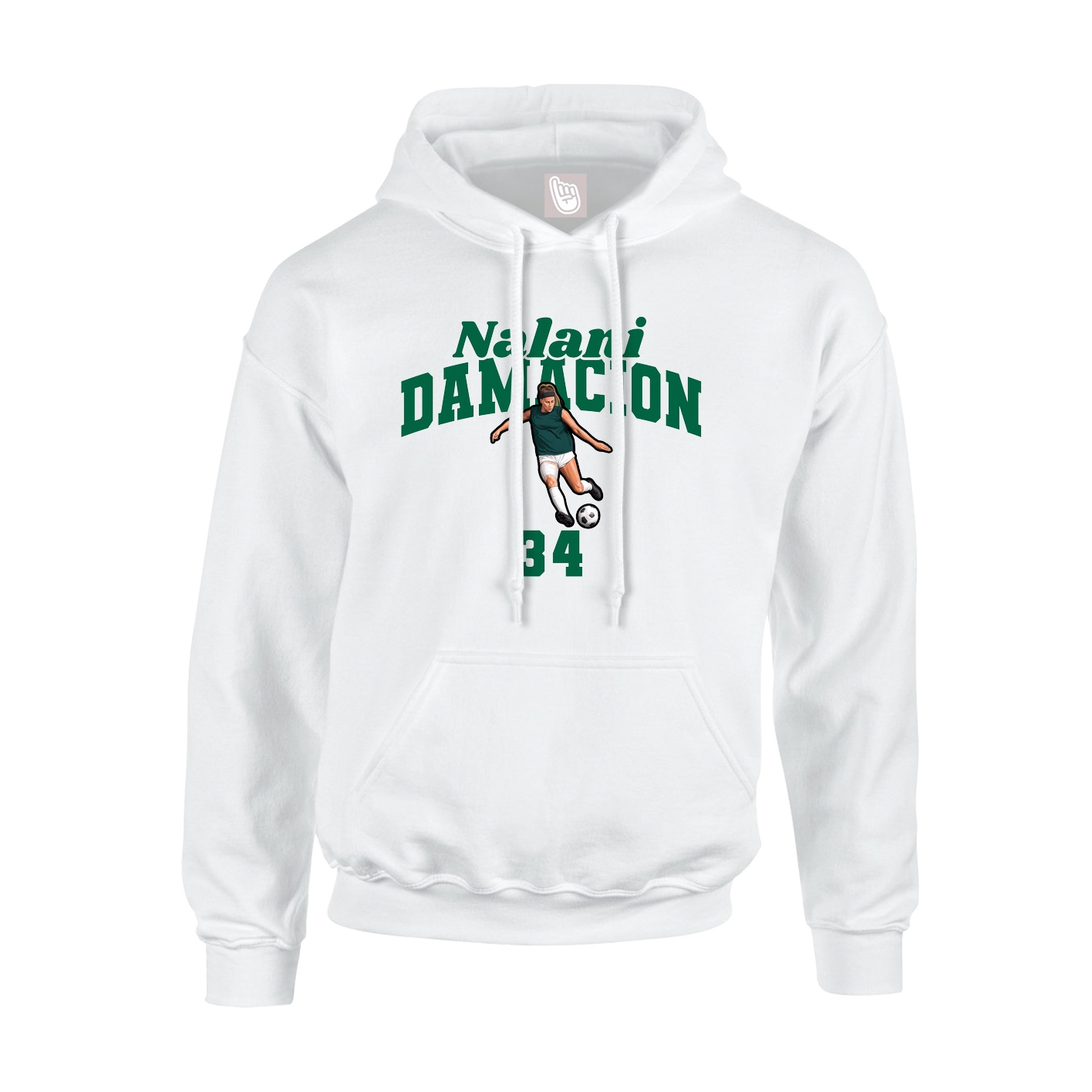 Youth Hoodie — Signature Arch in White