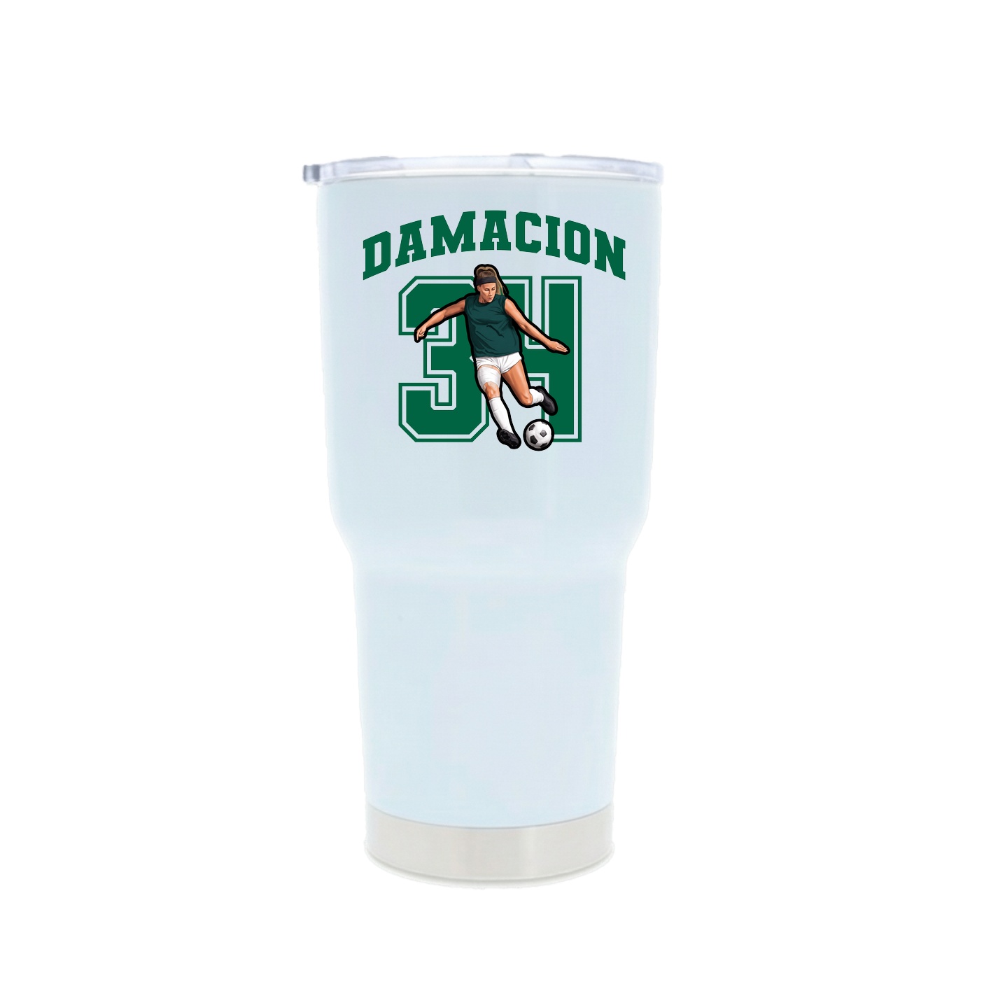 30oz Stainless Steel Tumbler — Number in White