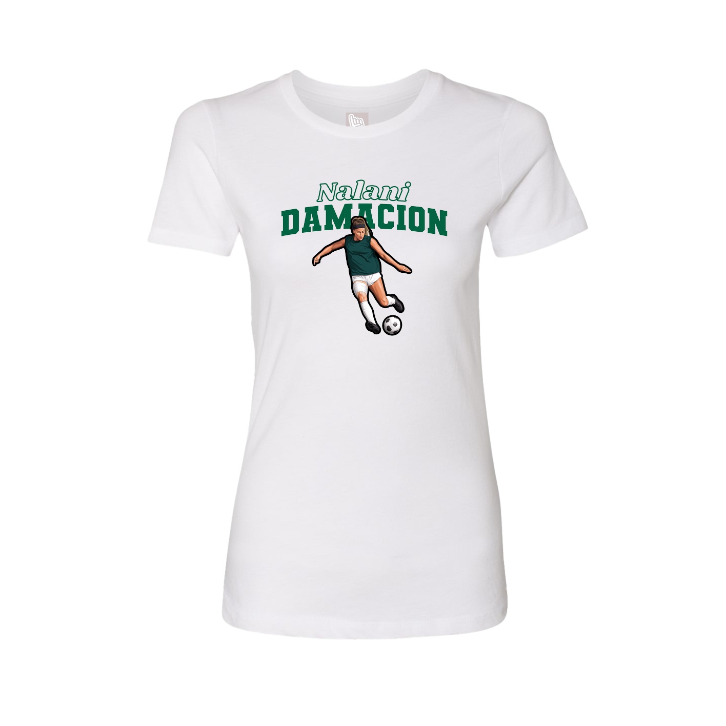 Fitted Women's Tee — Name Arch in White