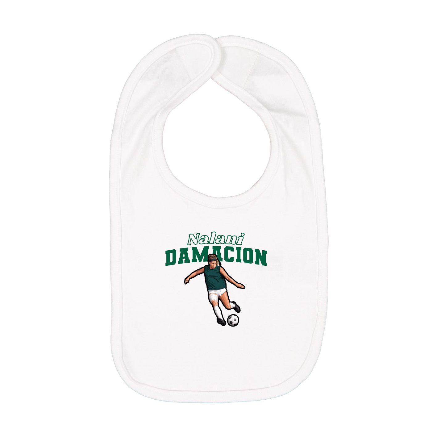 Infant Bib — Name Arch in White
