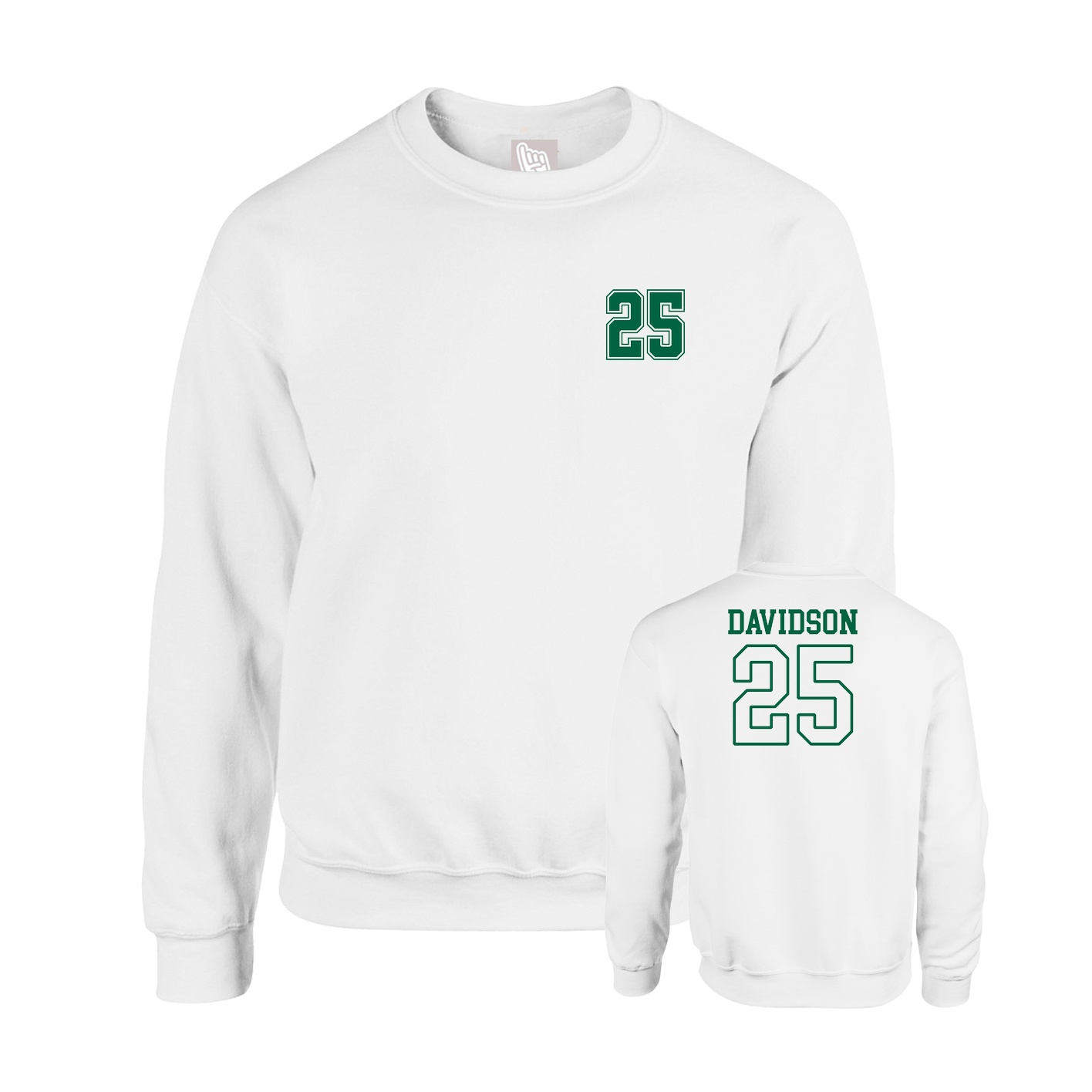 Fleece Crew — Chest Back in White