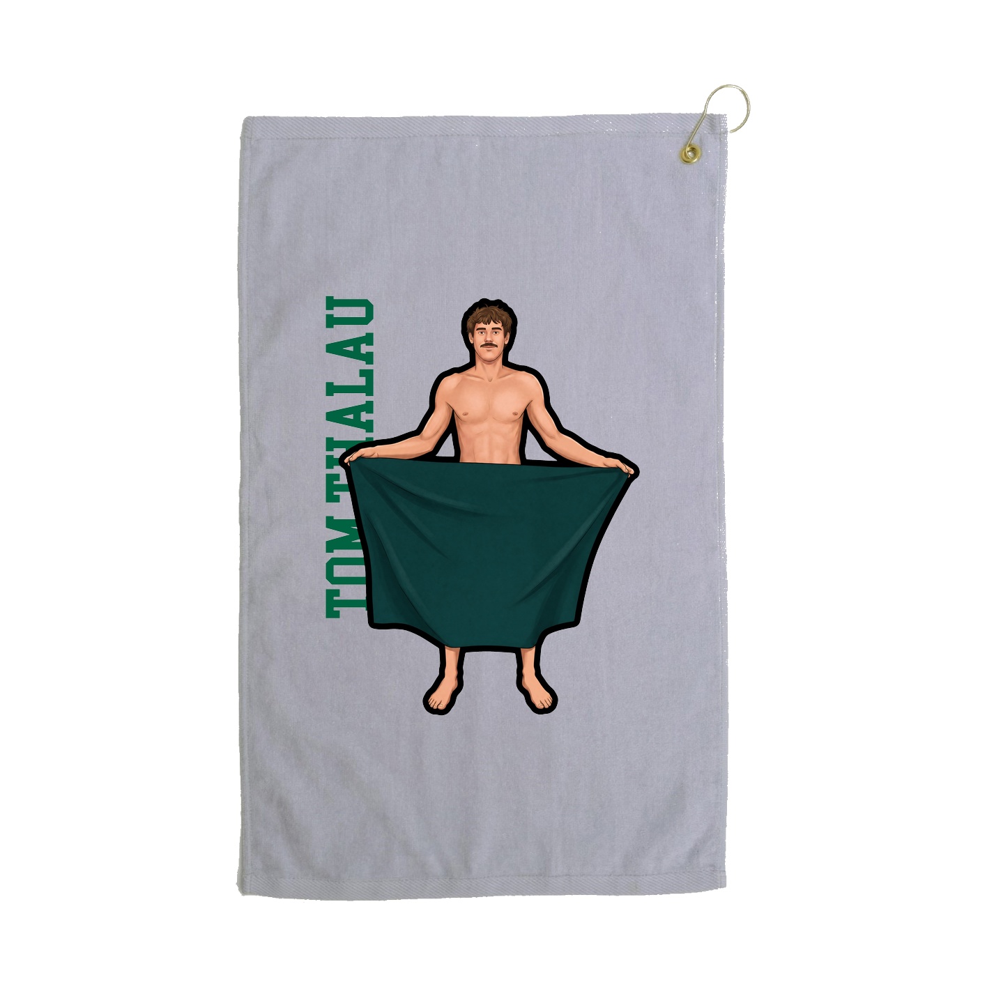 Golf Towel — Name Vertical in Grey