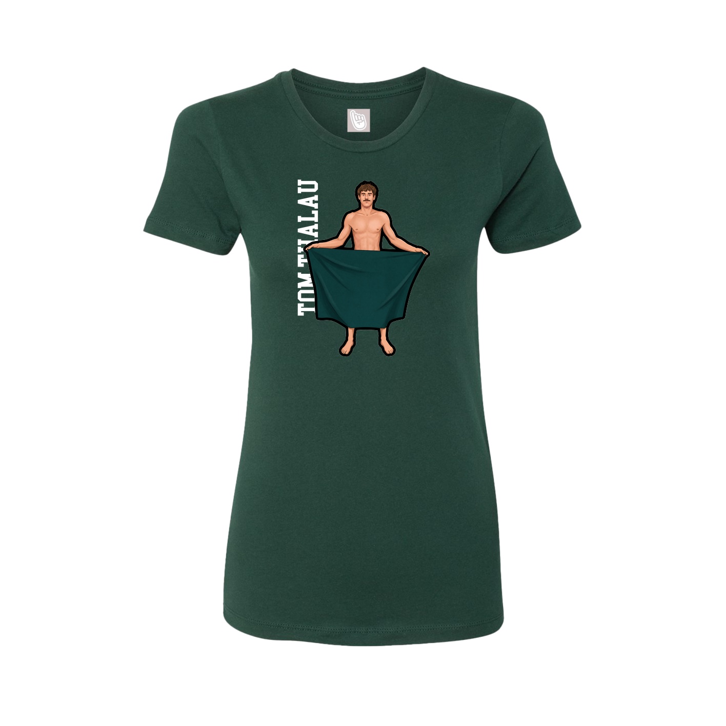 Fitted Women's Tee — Name Vertical in Green
