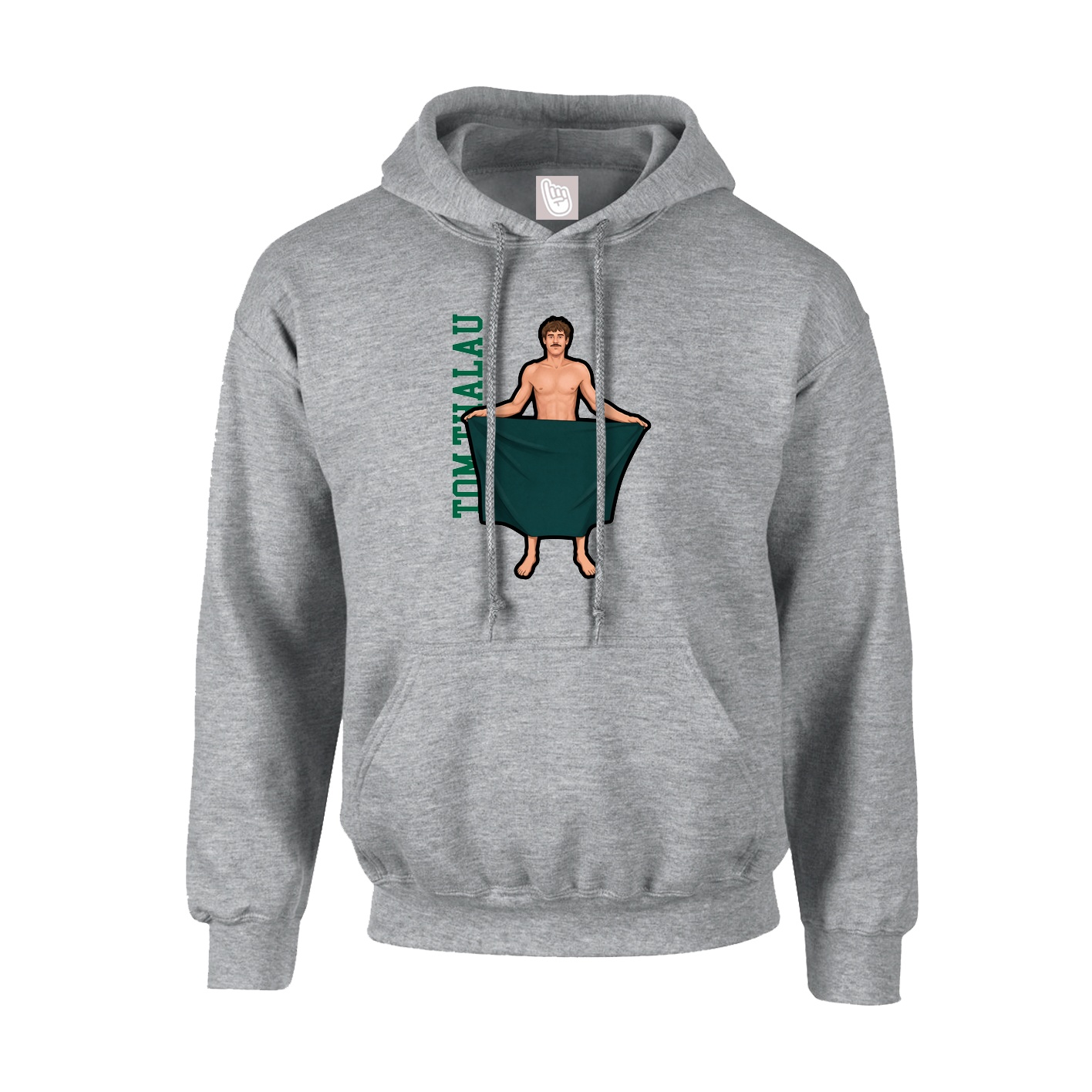 Youth Hoodie — Name Vertical in Grey