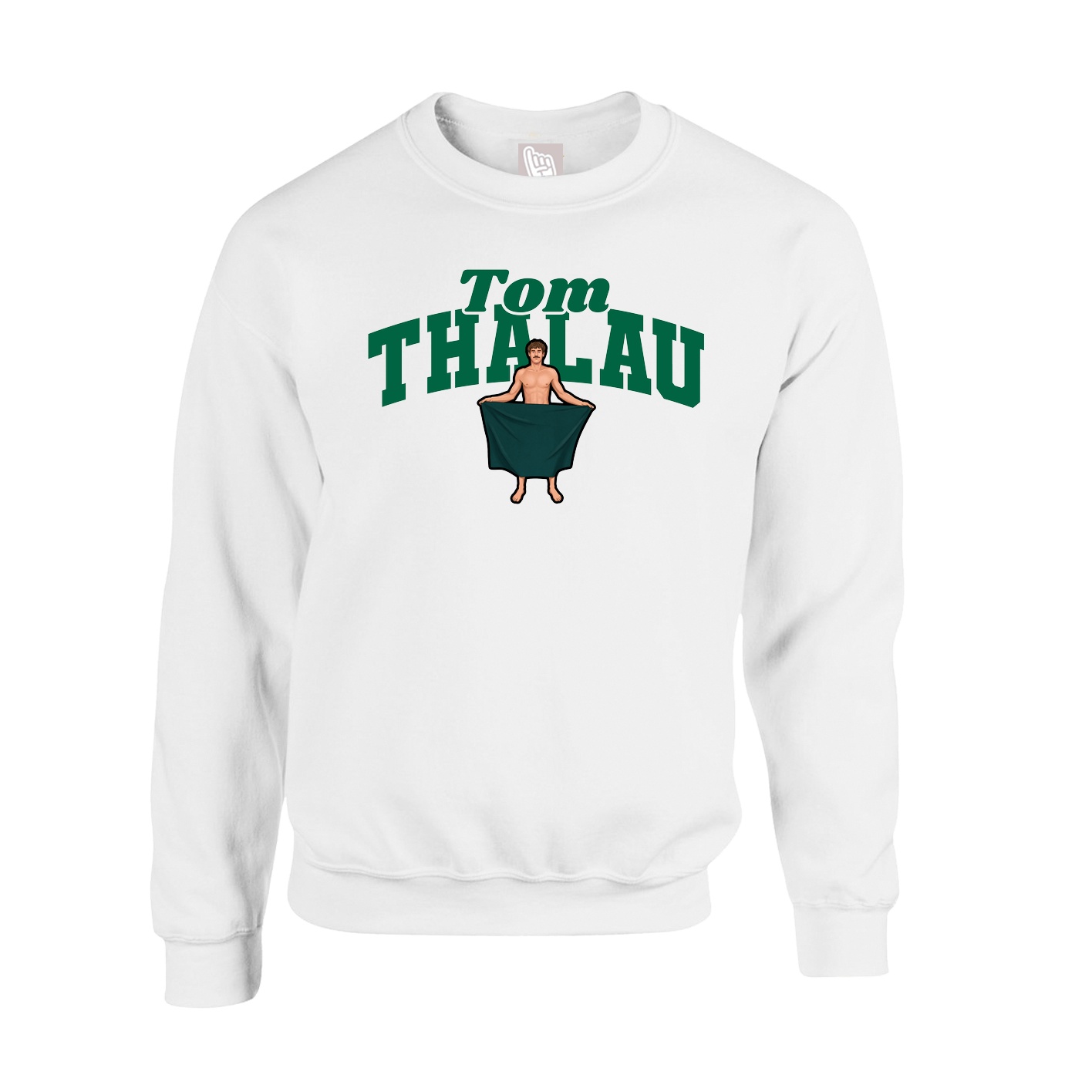 Fleece Crew — Signature Arch in White