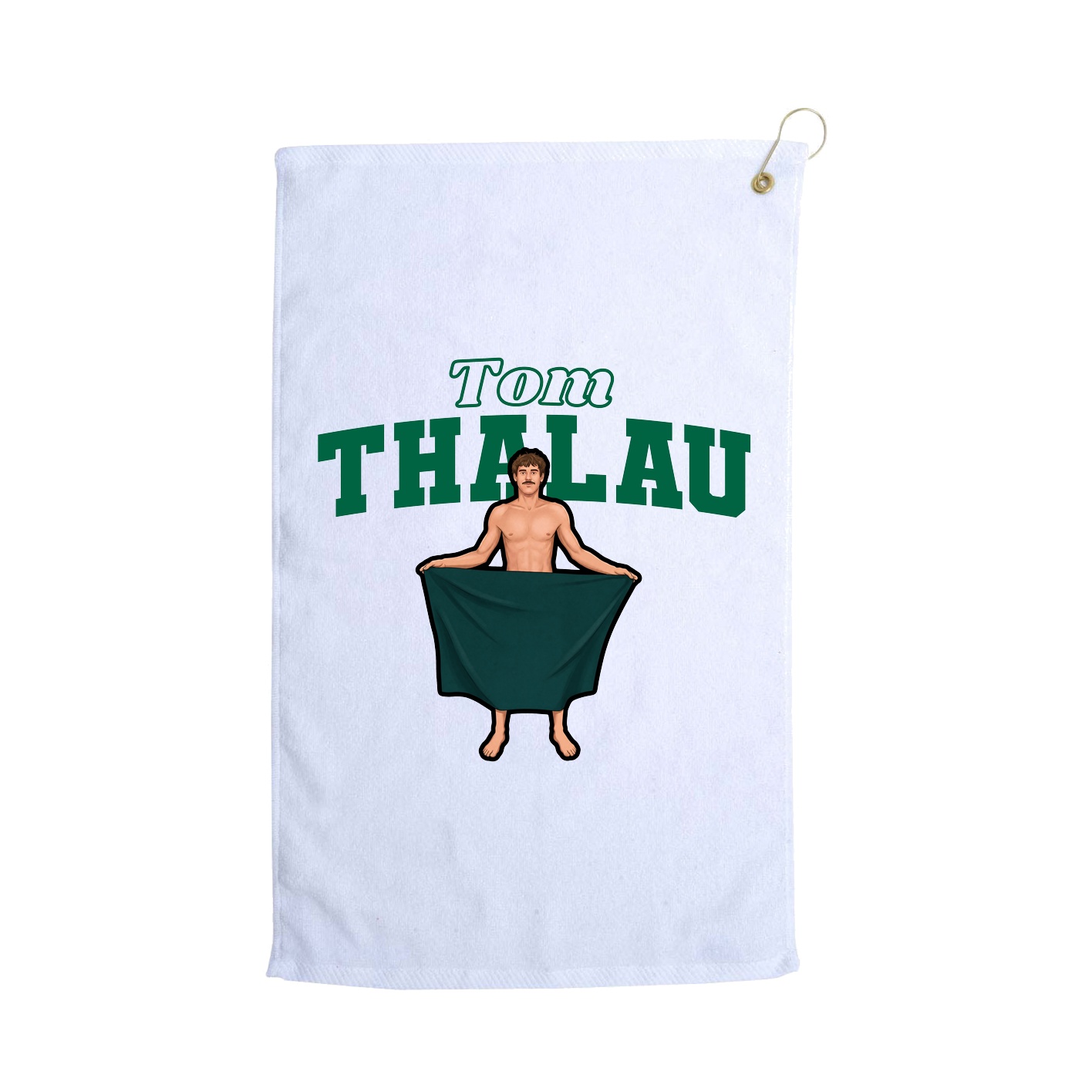 Golf Towel — Name Arch in White