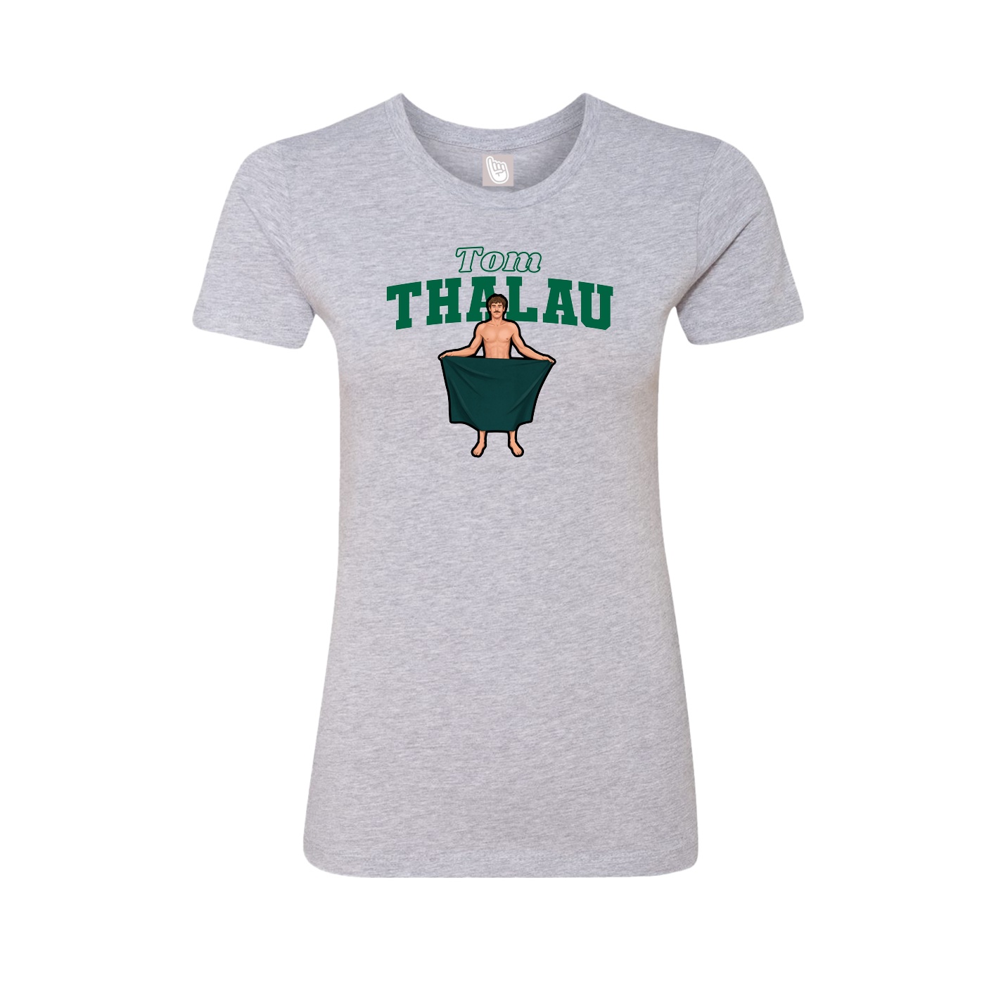 Fitted Women's Tee — Name Arch in Grey