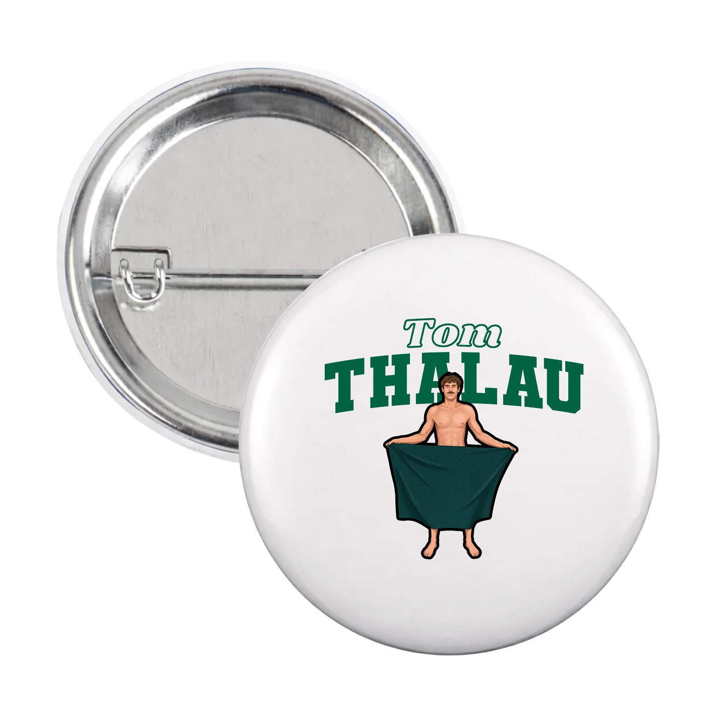 Game Day Button — Name Arch in White
