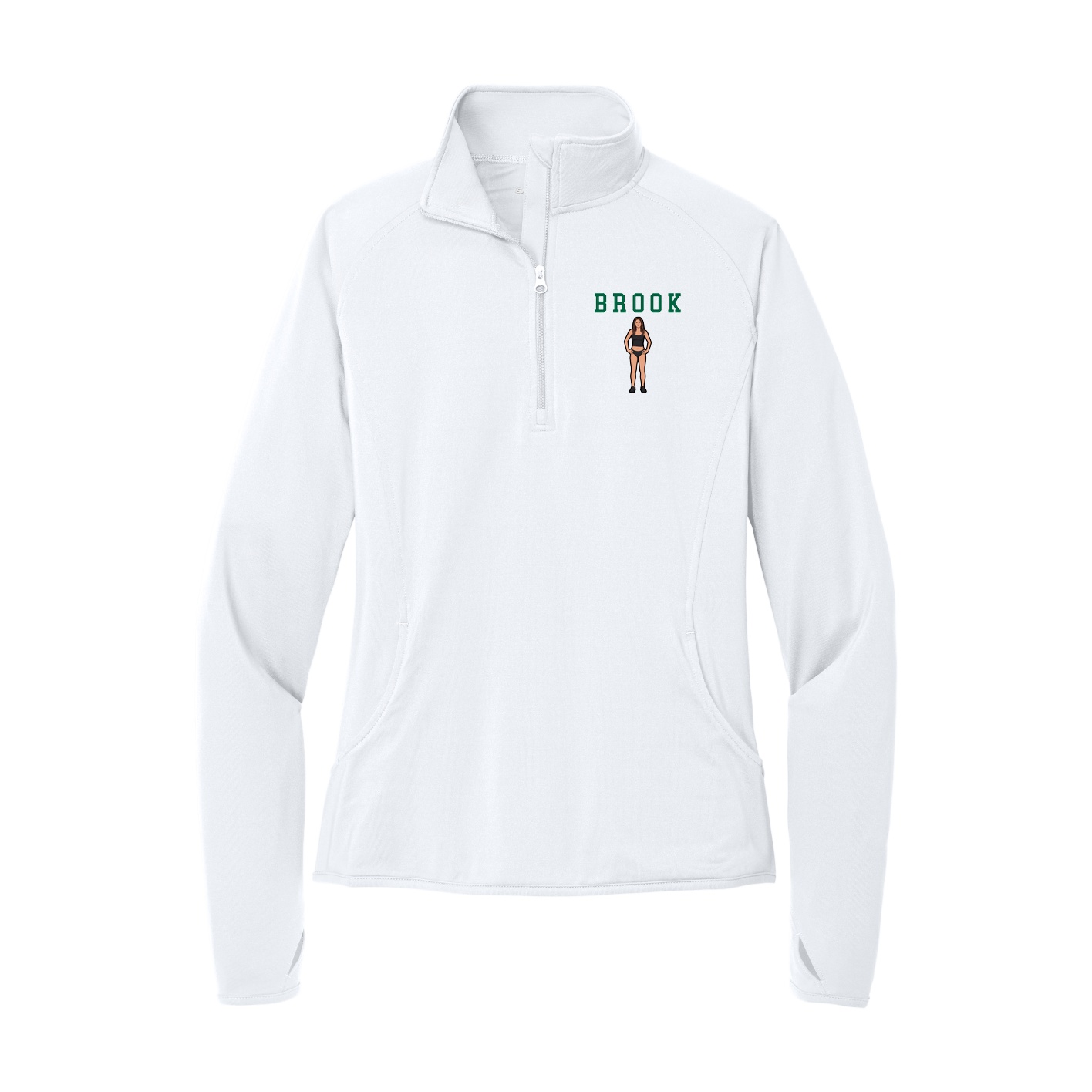 Women's Q-Zip Pullover — Shirsey in White