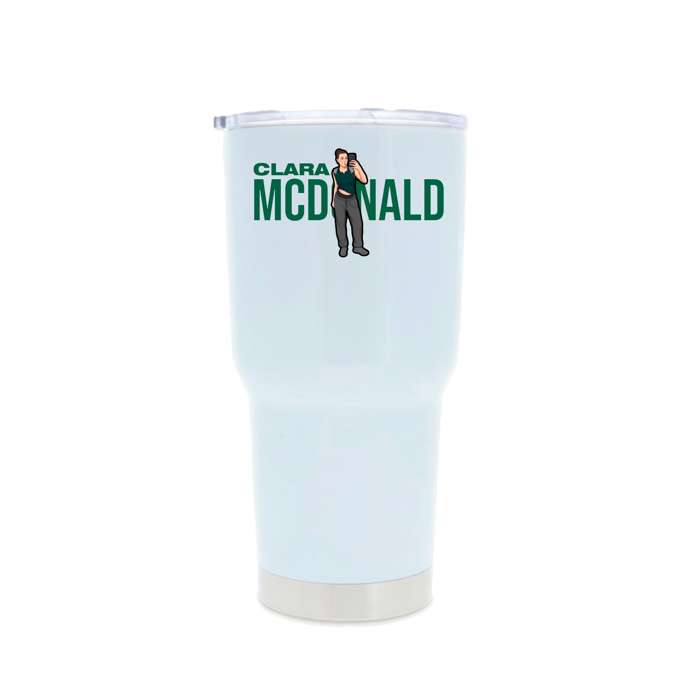 30oz Stainless Steel Tumbler — Player Name in White