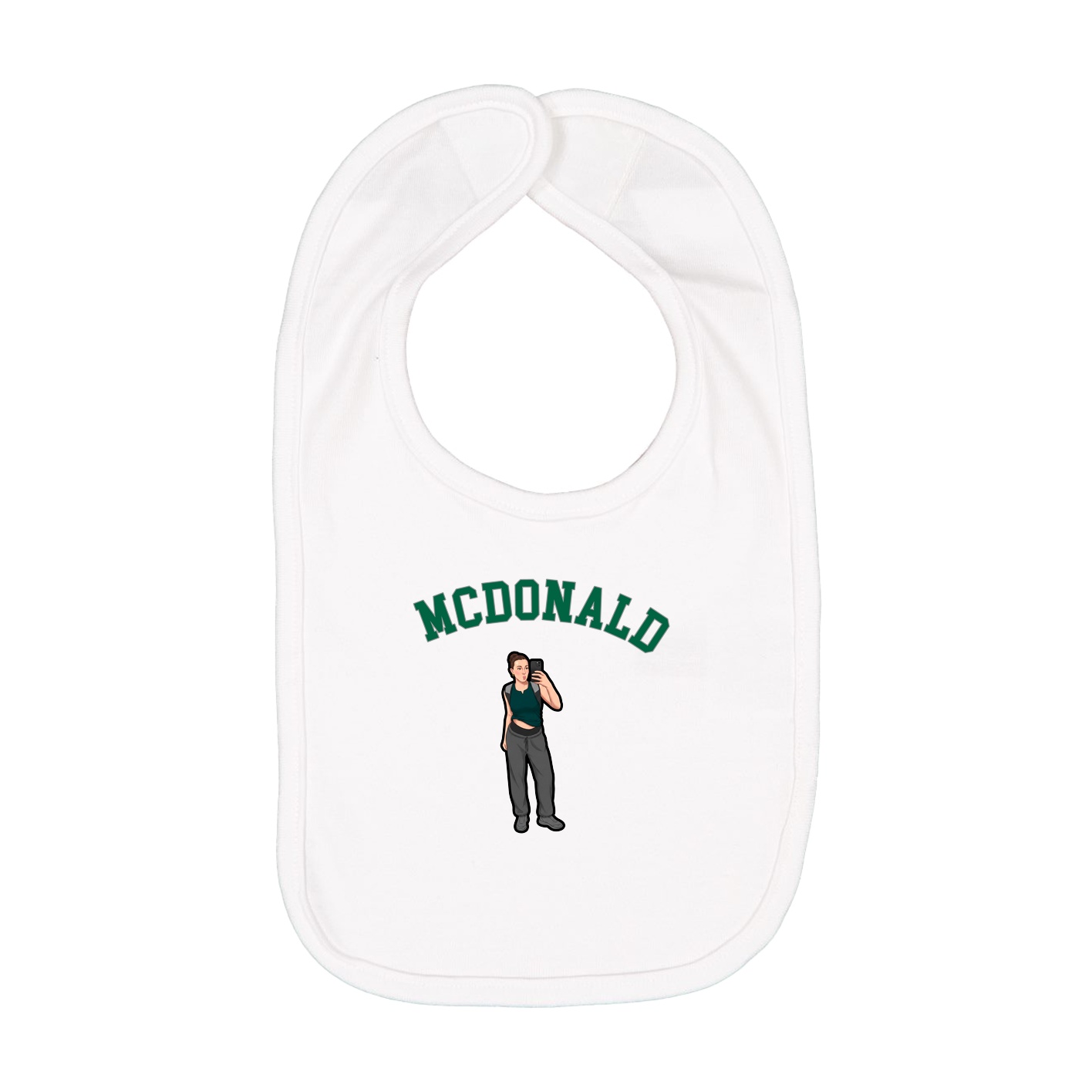 Infant Bib — Shirsey Arch in White