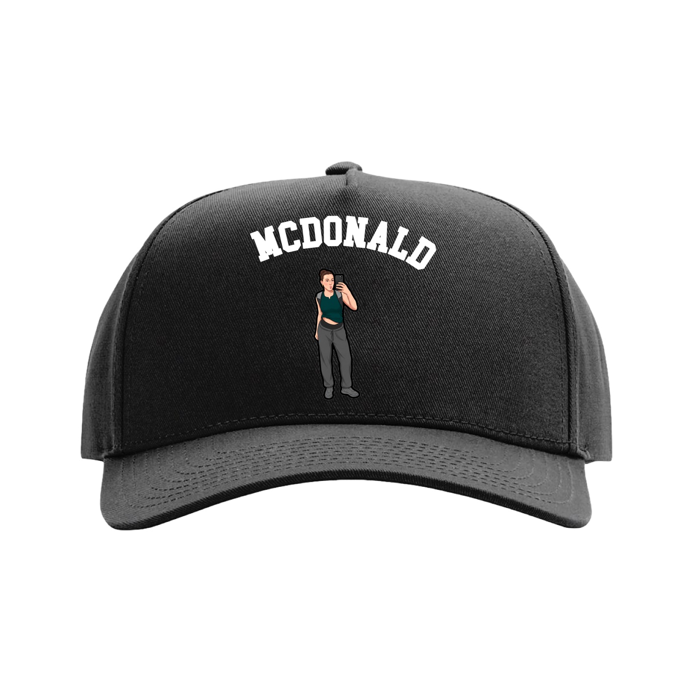 Full Fabric Five-Panel Champ Cap — Shirsey Arch in Black