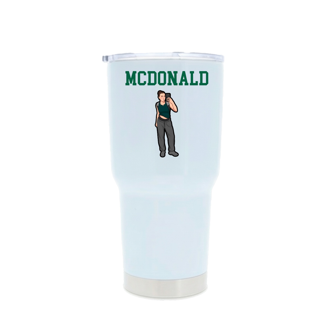 30oz Stainless Steel Tumbler — Shirsey in White