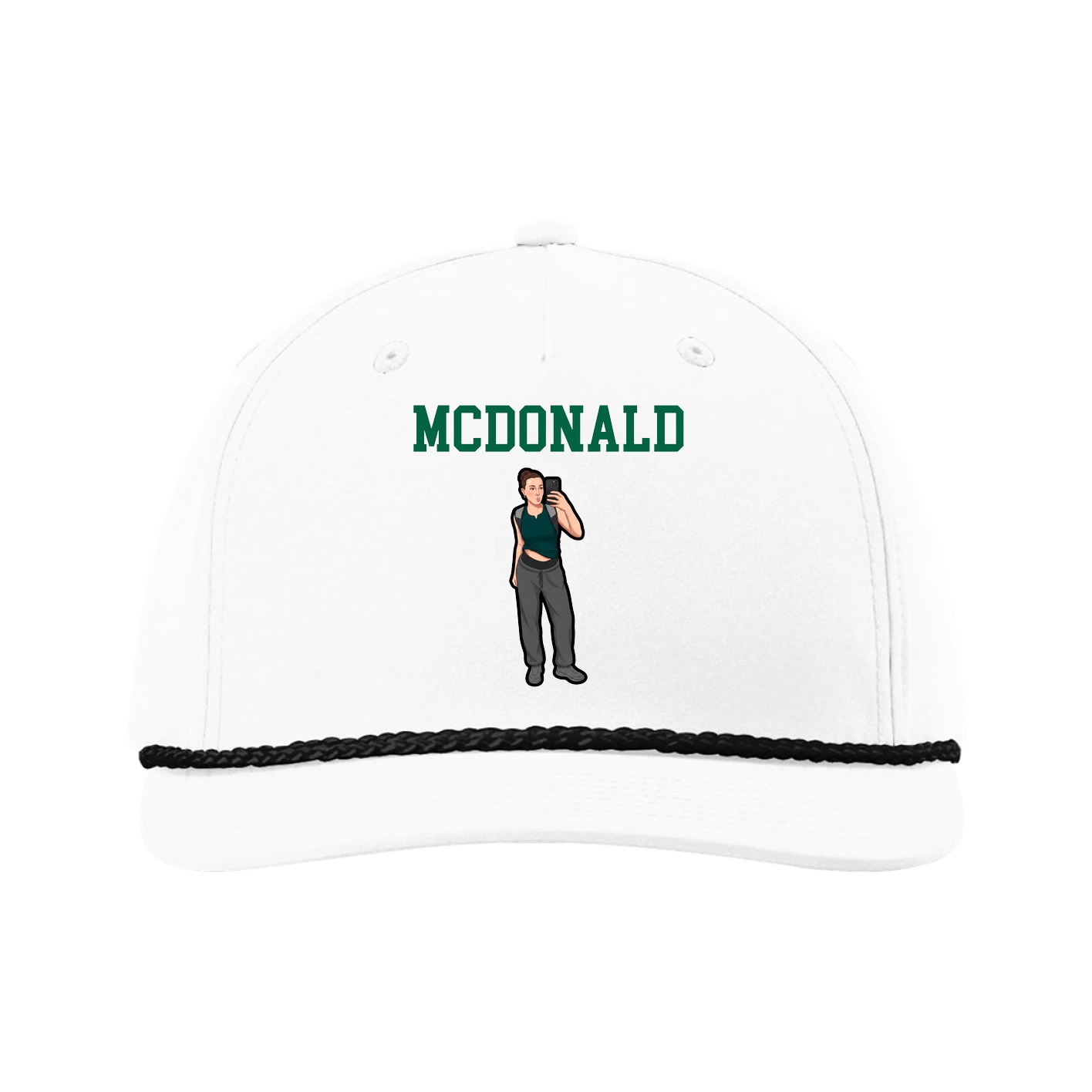 Five-Panel Classic Rope Cap — Shirsey in White