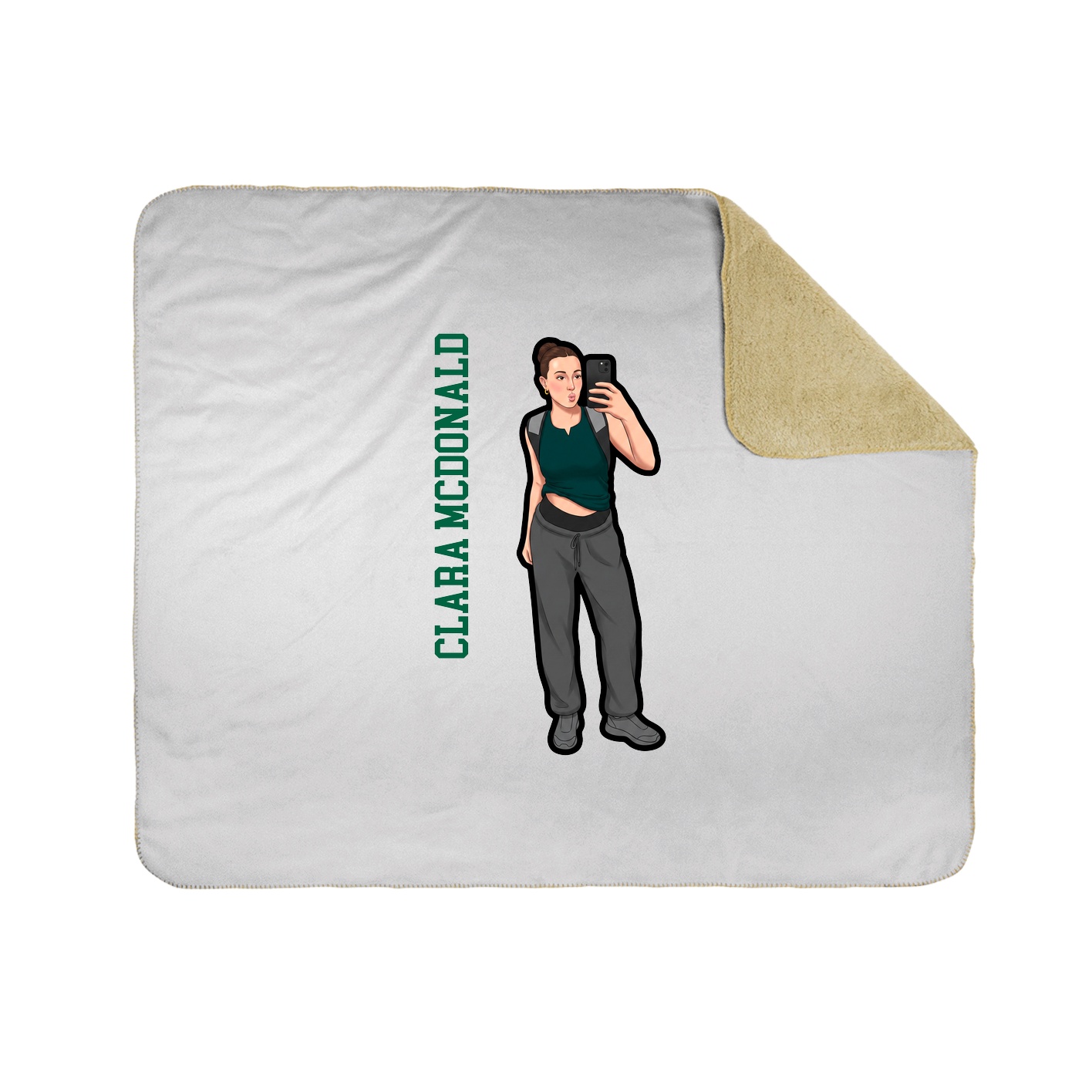 Throw Blanket — Name Vertical in White