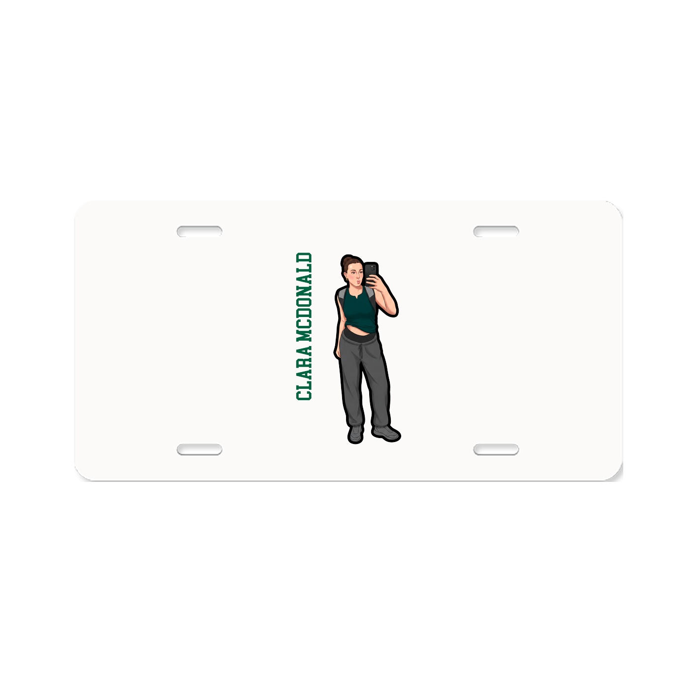 License Plate — Name Vertical in Classic