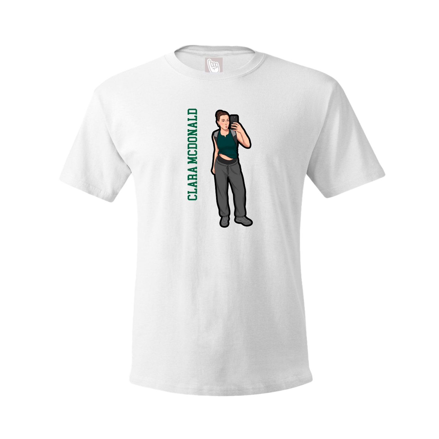 Youth Tee — Name Vertical in White