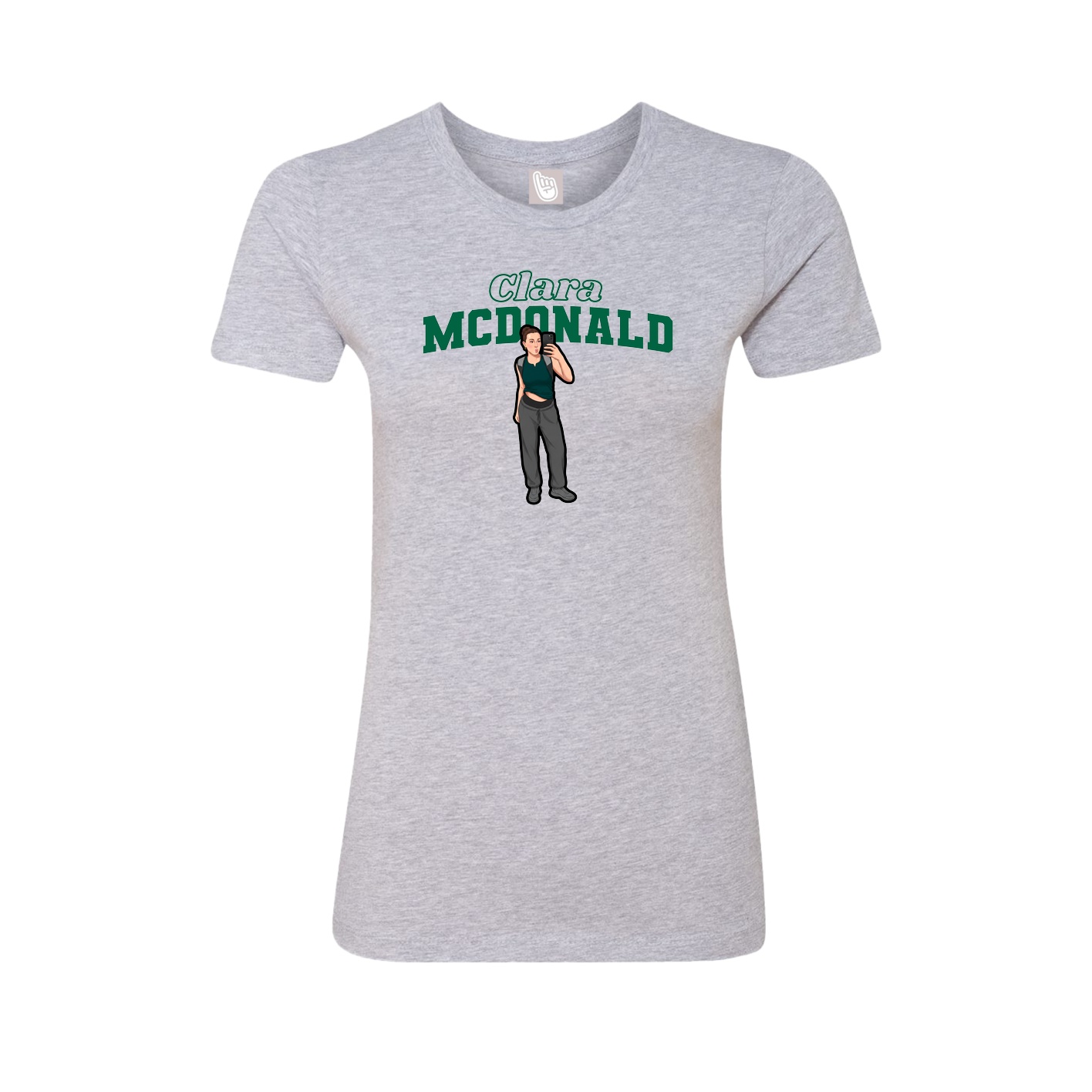 Fitted Women's Tee — Name Arch in Grey