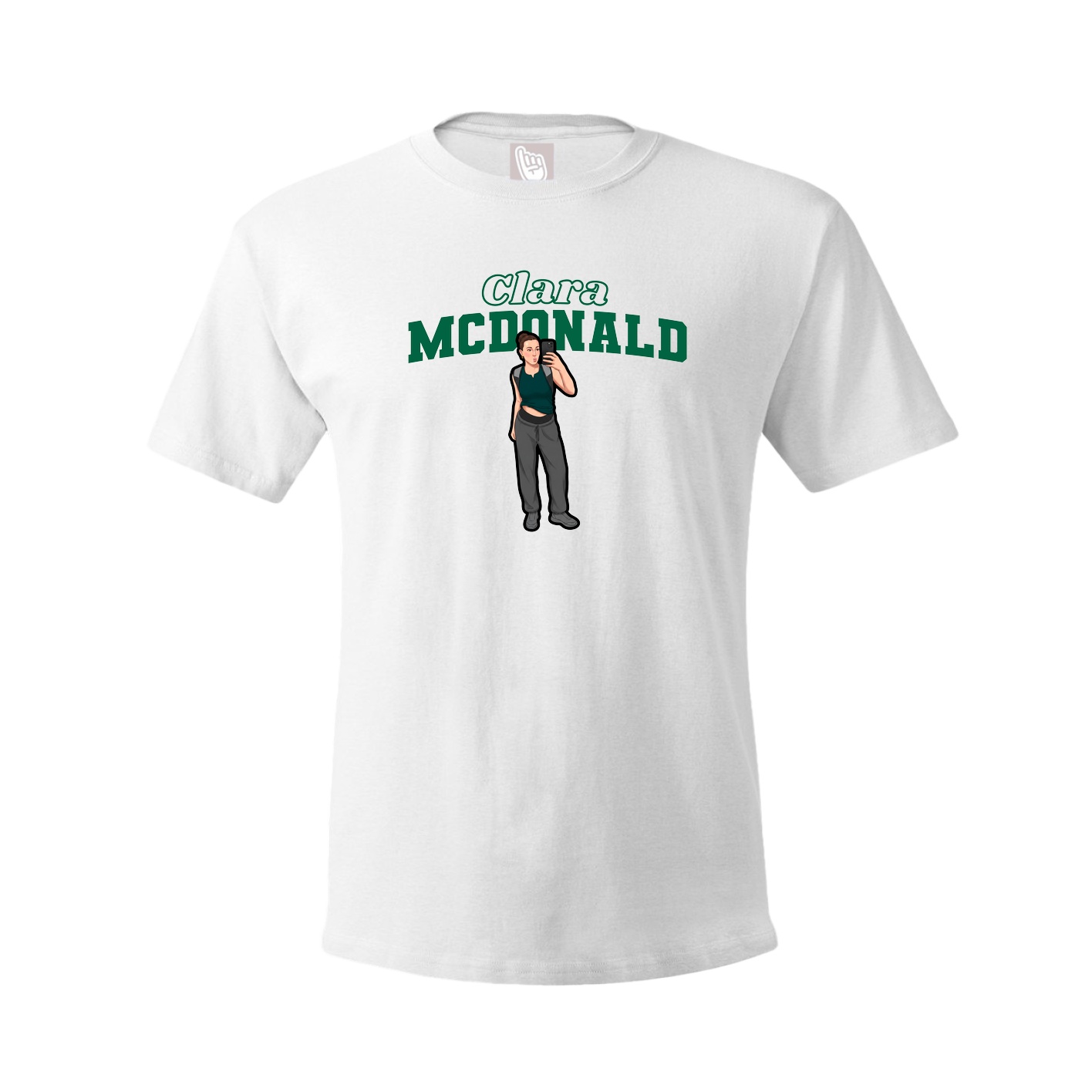 Youth Tee — Name Arch in White