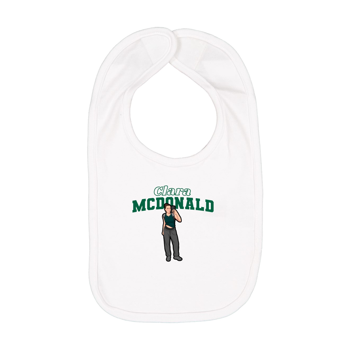 Infant Bib — Name Arch in White
