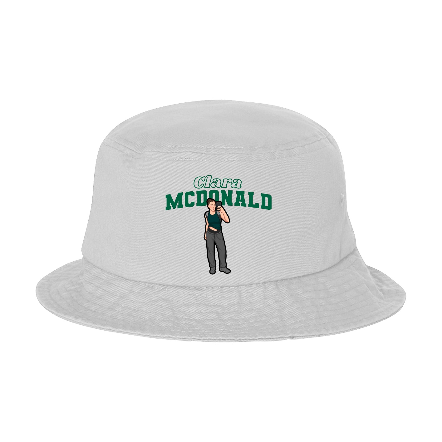 Bucket Cap — Name Arch in White