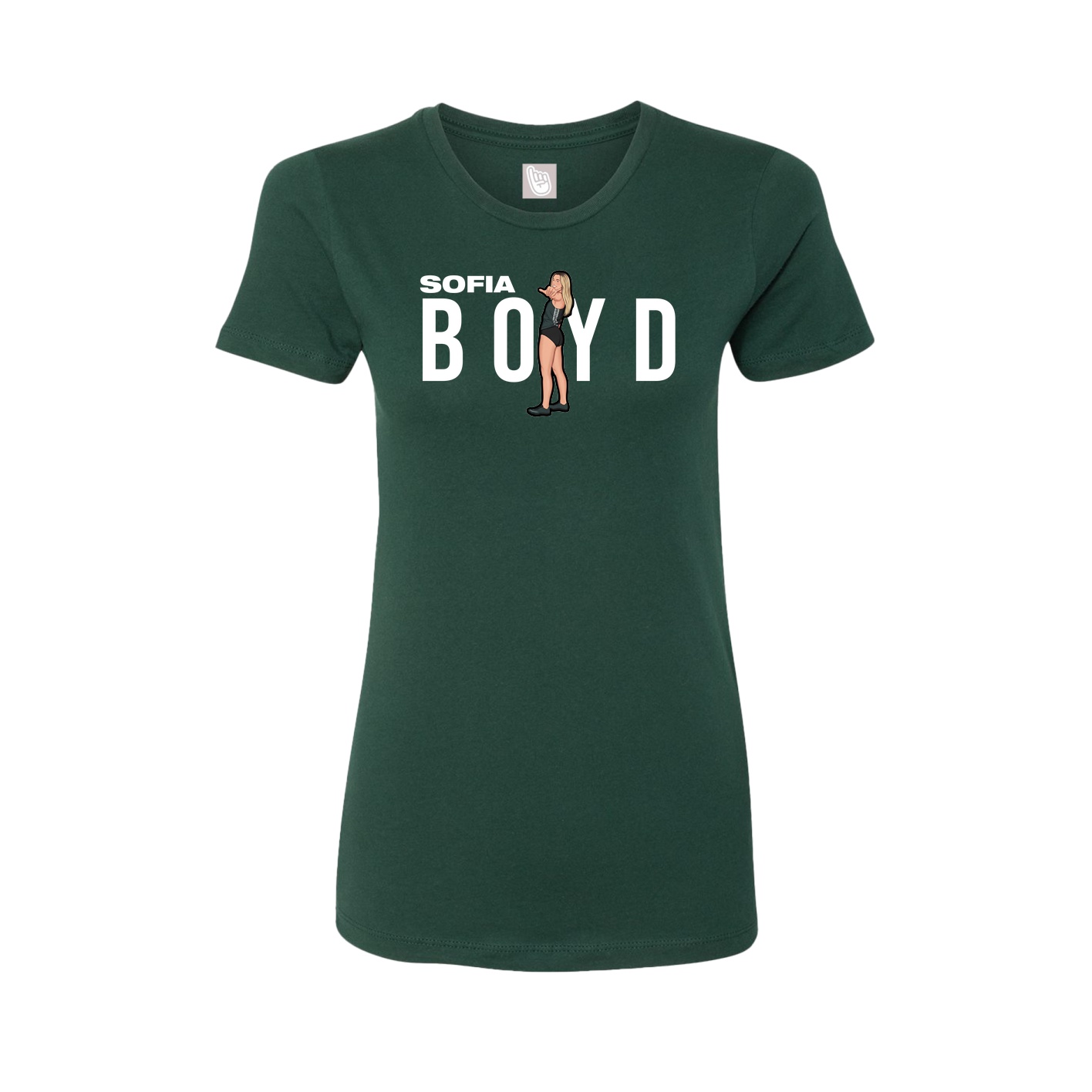 Fitted Women's Tee — Player Name in Green