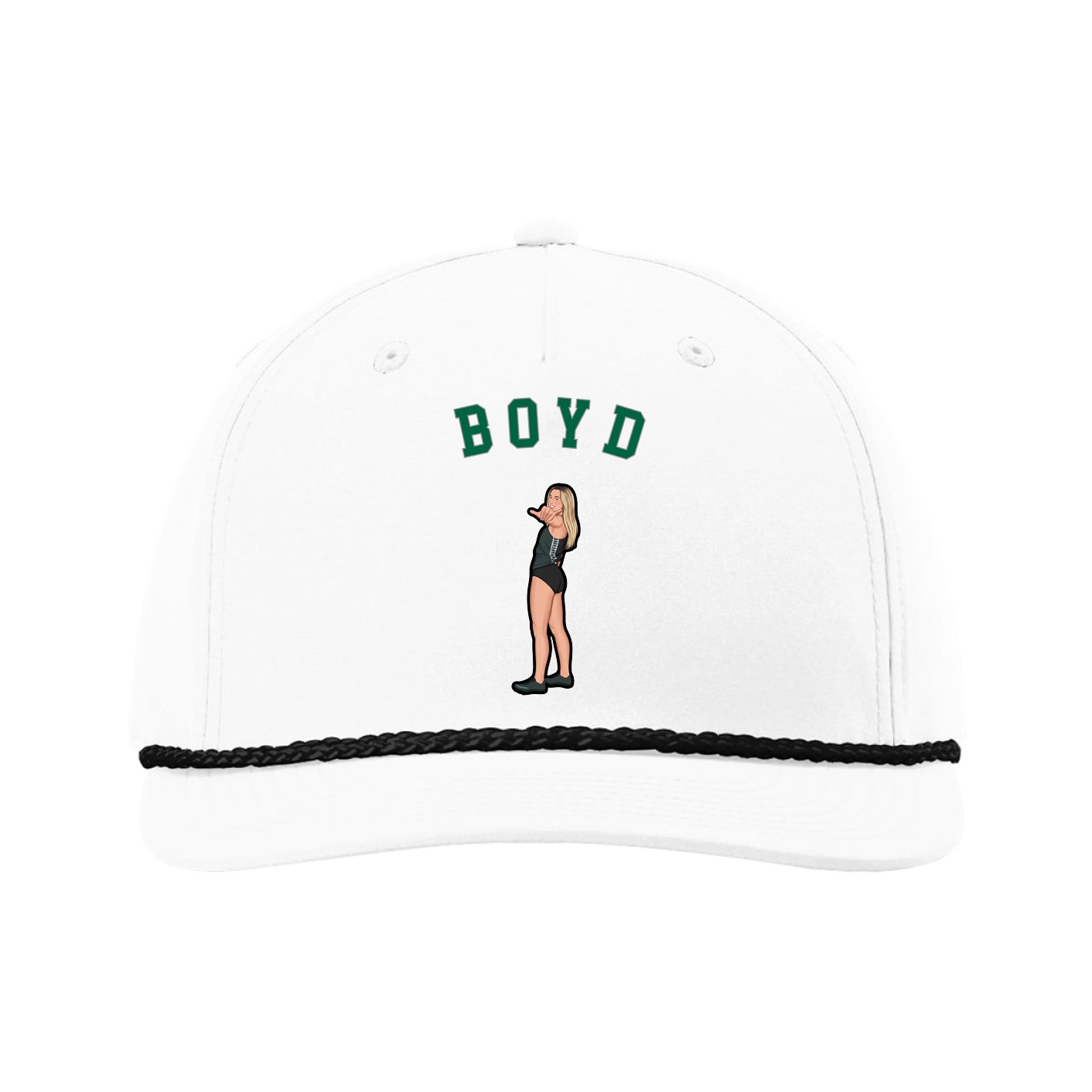 Five-Panel Classic Rope Cap — Shirsey Arch in White
