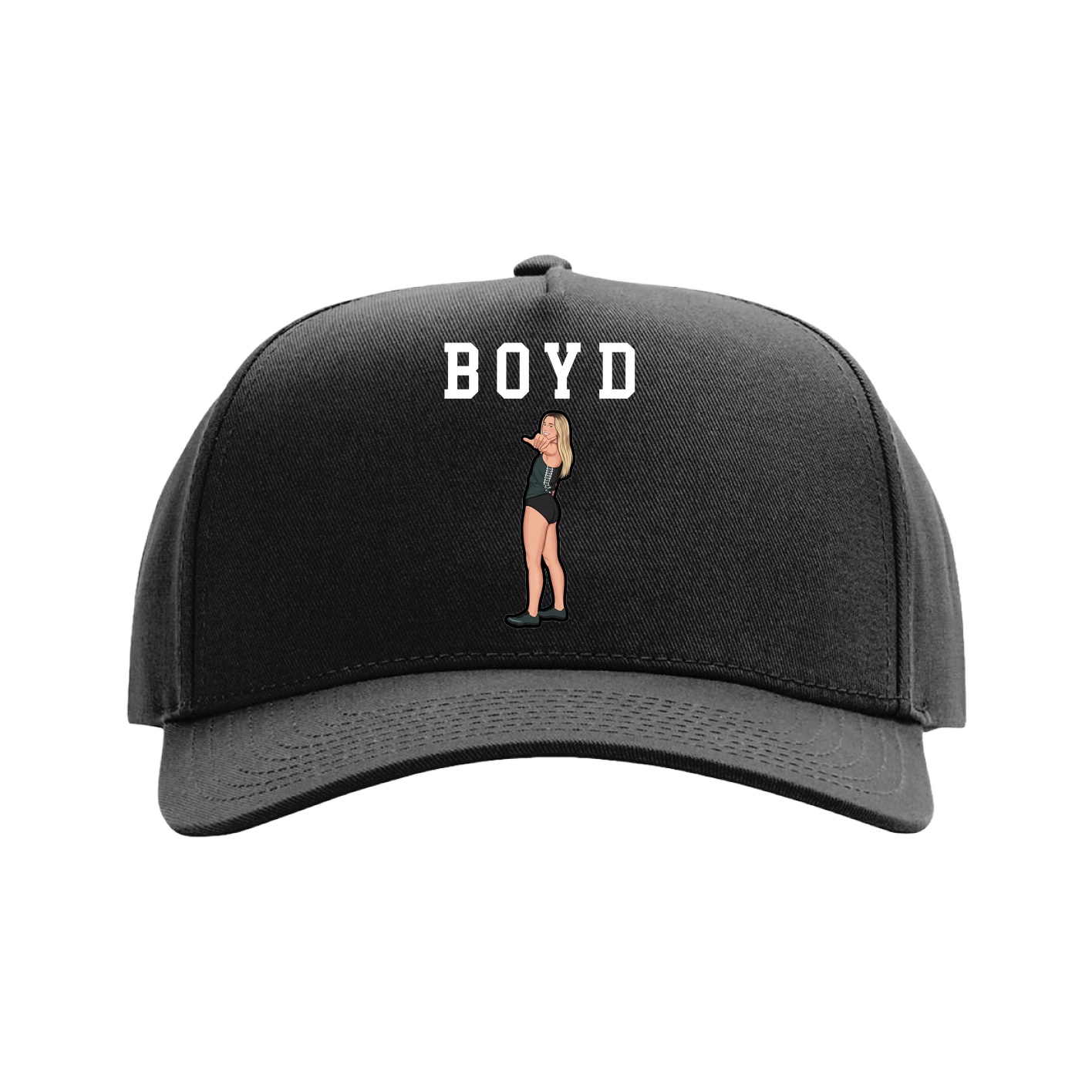 Full Fabric Five-Panel Champ Cap — Shirsey in Black