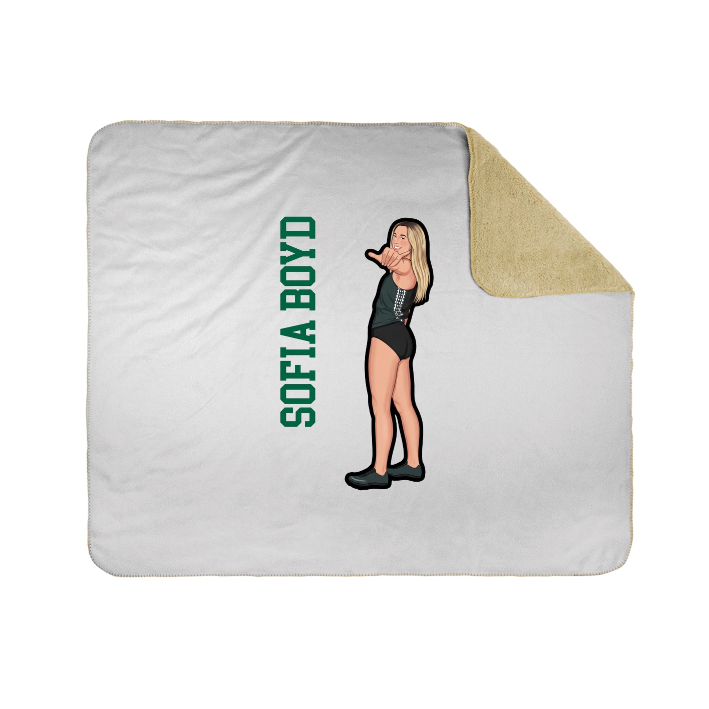 Throw Blanket — Name Vertical in White