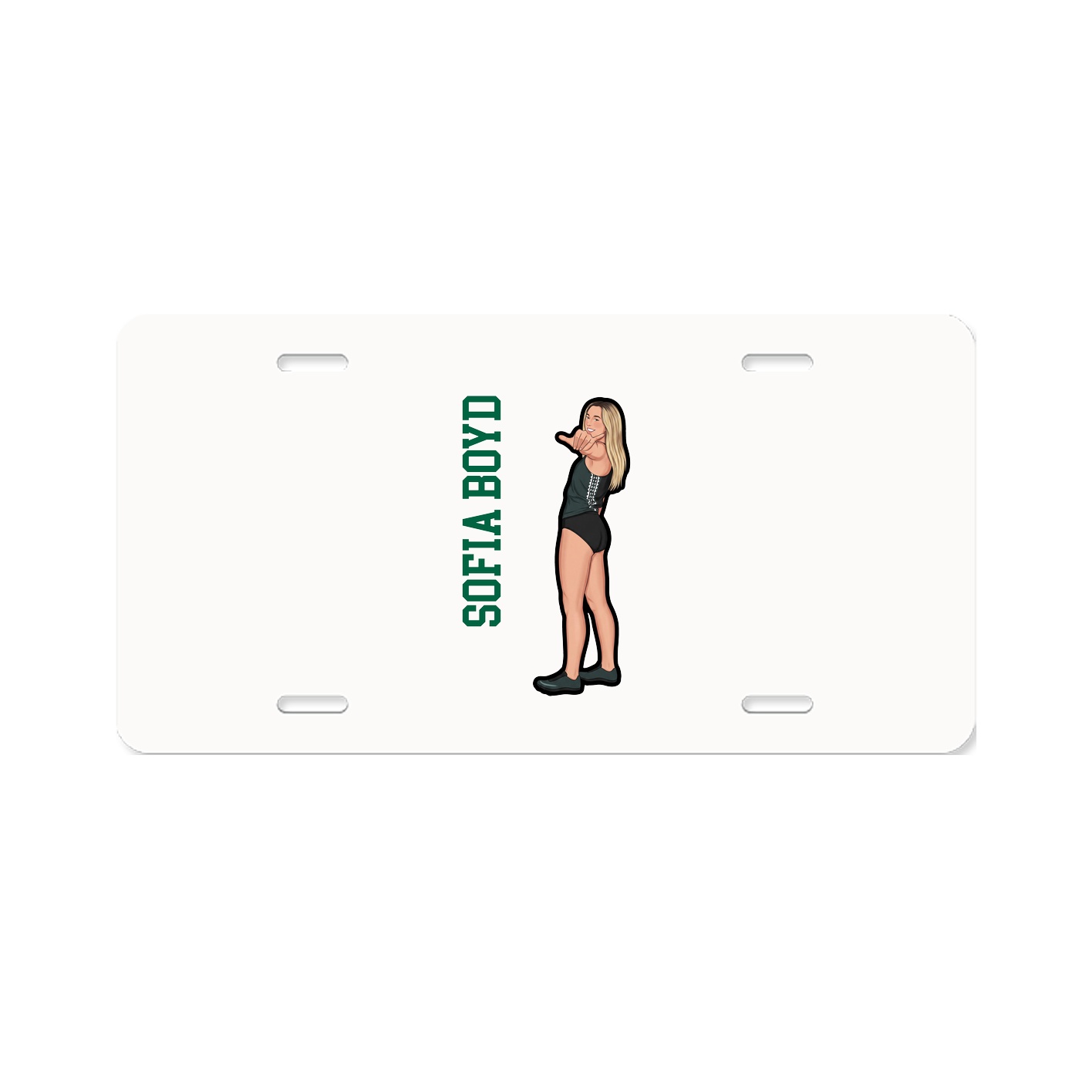 License Plate — Name Vertical in Classic